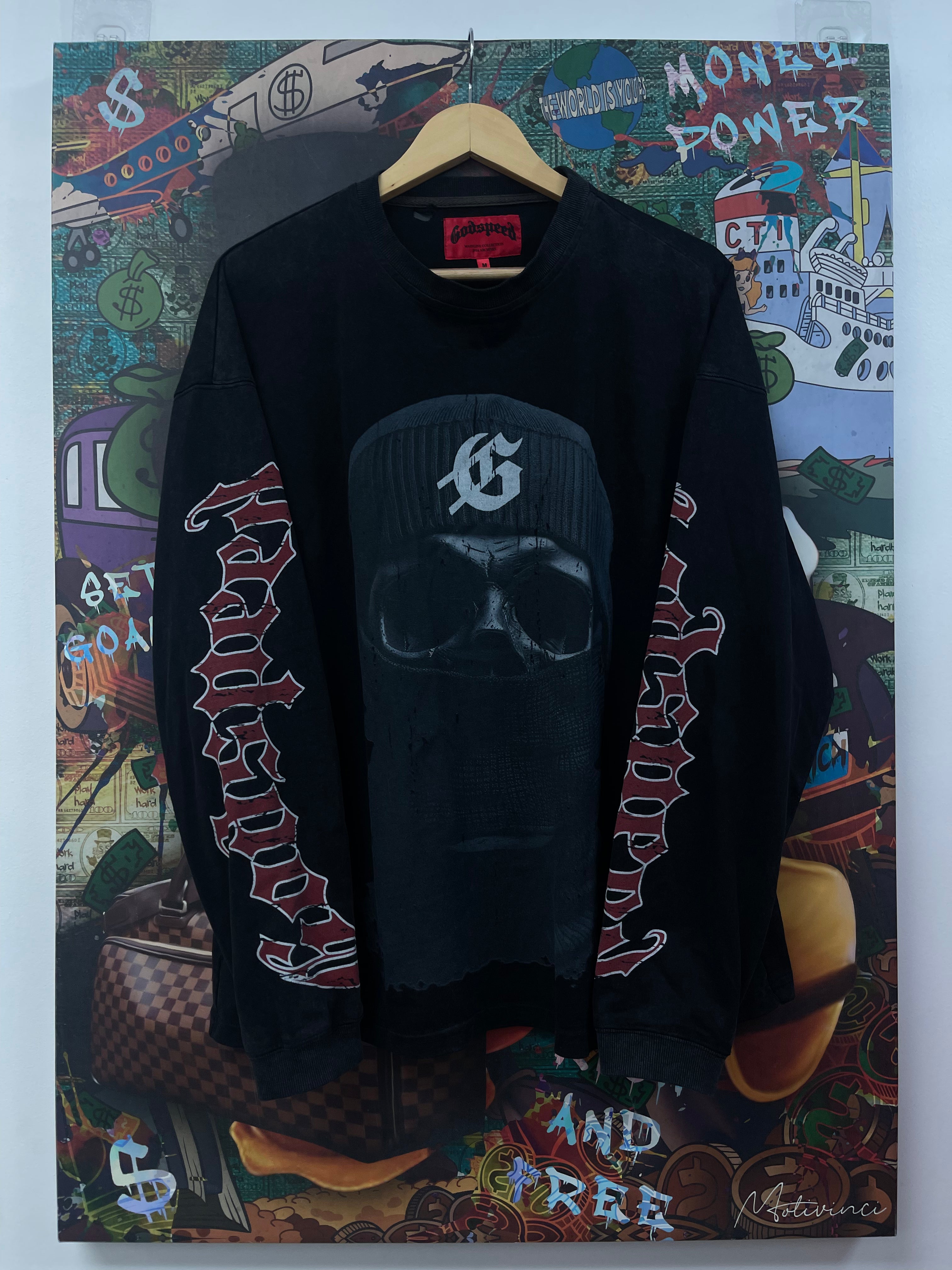 Godspeed Balacava Black Wash Long Sleeve Tee
