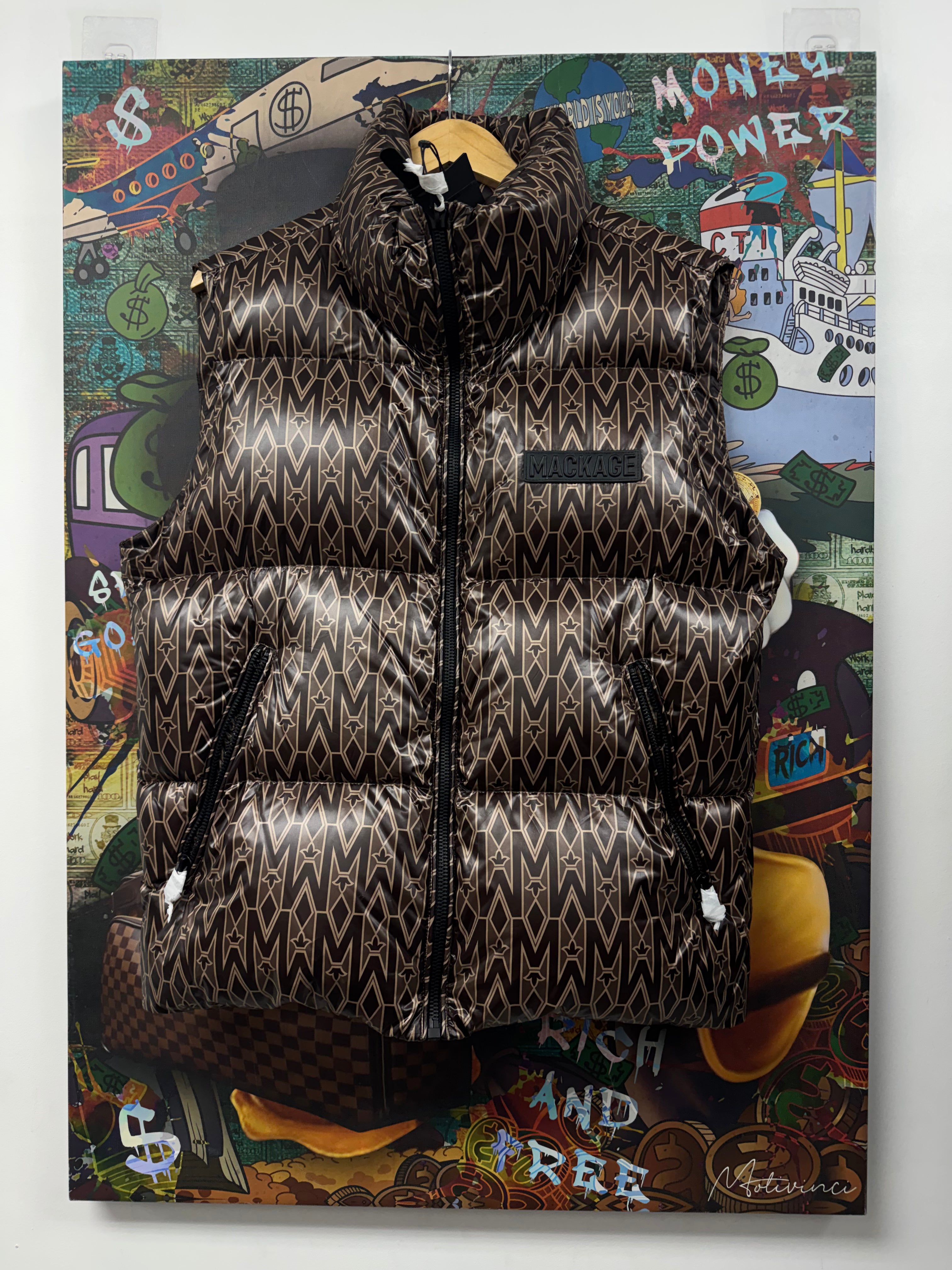 Mackage Brown Monogram (38) Puffer Vest