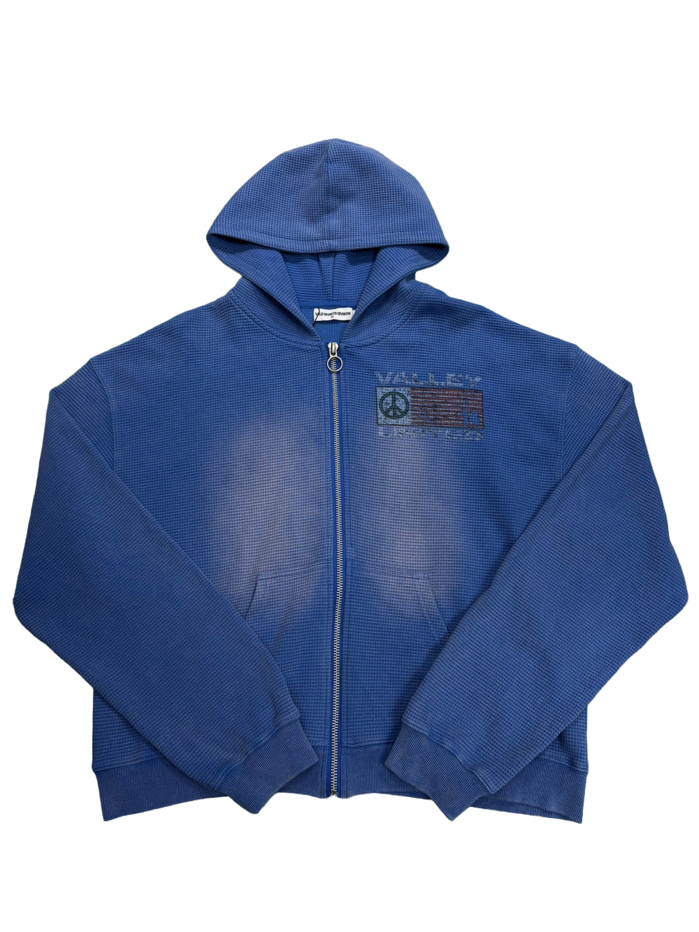 VALE "Lives Flag Thermal" Zip Blue Hoodie