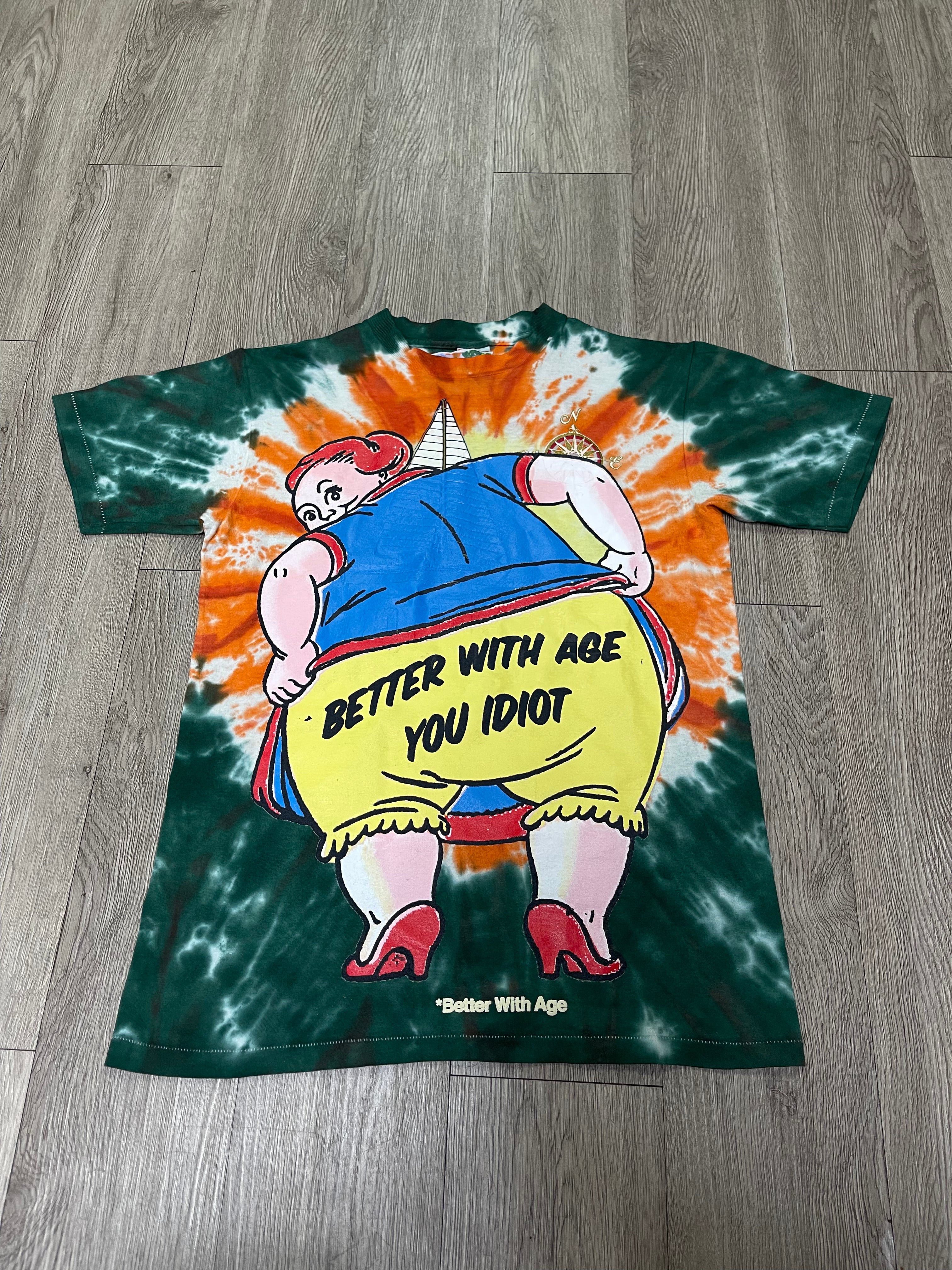 Better With Age Blue Tie Frizzle Tie Dye Tee