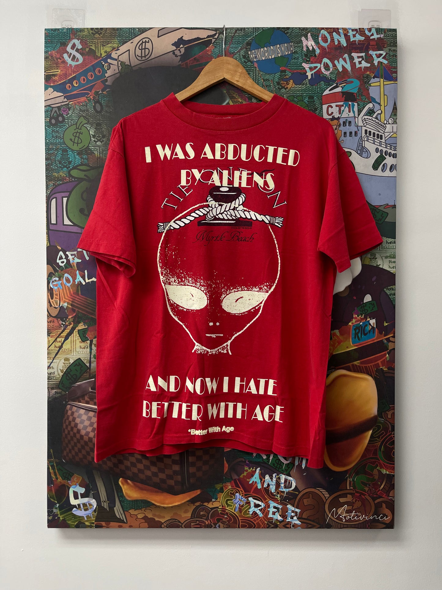 Better With Age Abducted By Aliens Tee Red New Large With Tags