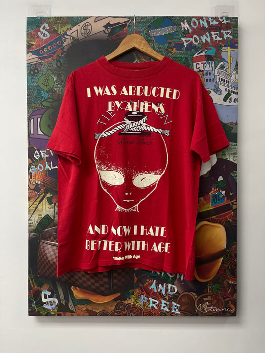 Better With Age Abducted By Aliens Tee Red New Large With Tags