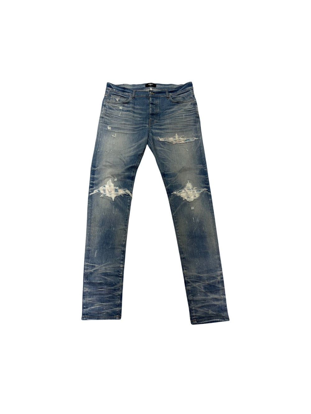 Amiri "MX1" Tie Dye Honeycomb Blue Jeans