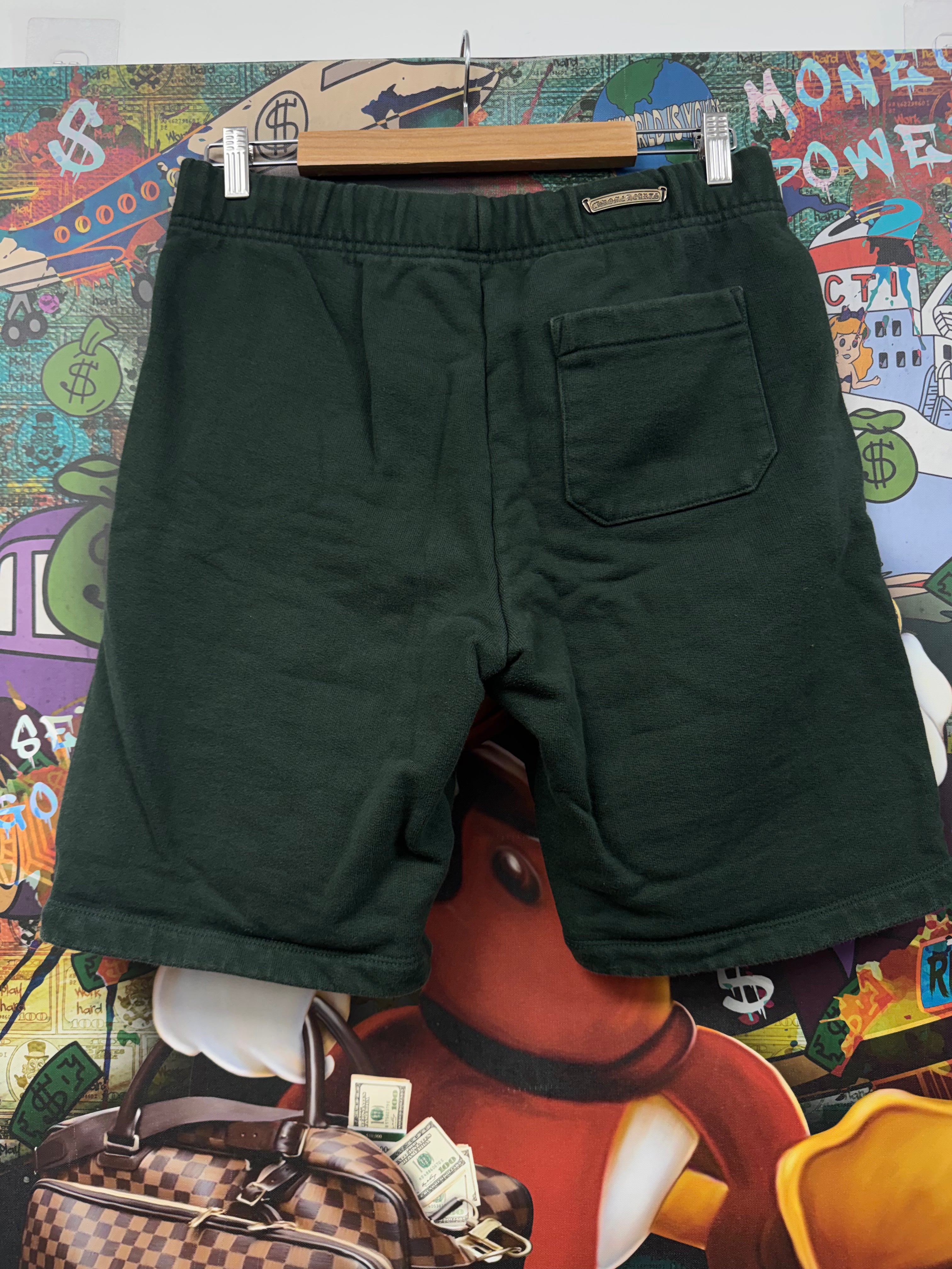 Chrome Hearts Green Slo Ride Embroidered Shorts