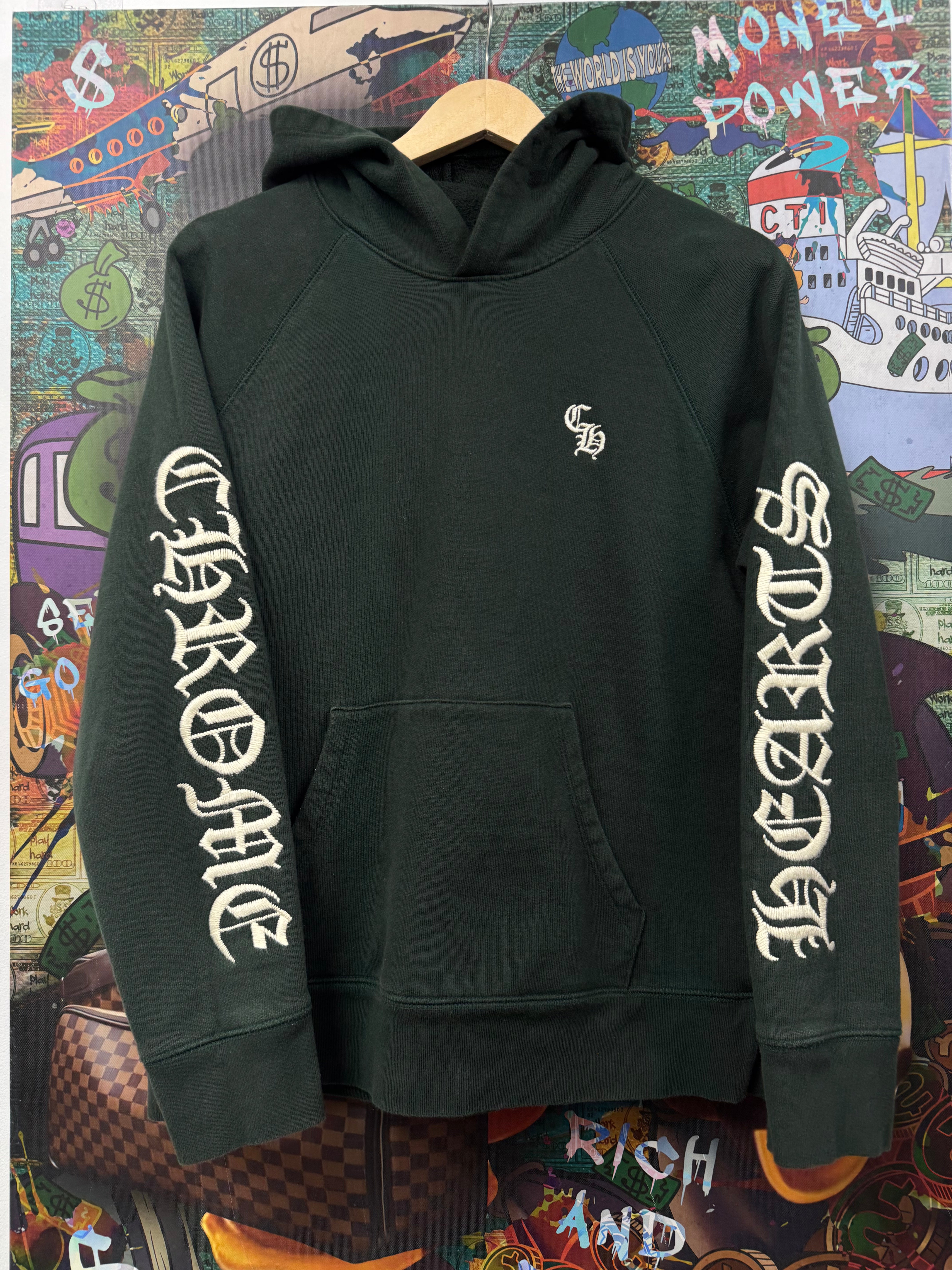 Chrome Hearts Green Slo Ride Embroidered Hoodie