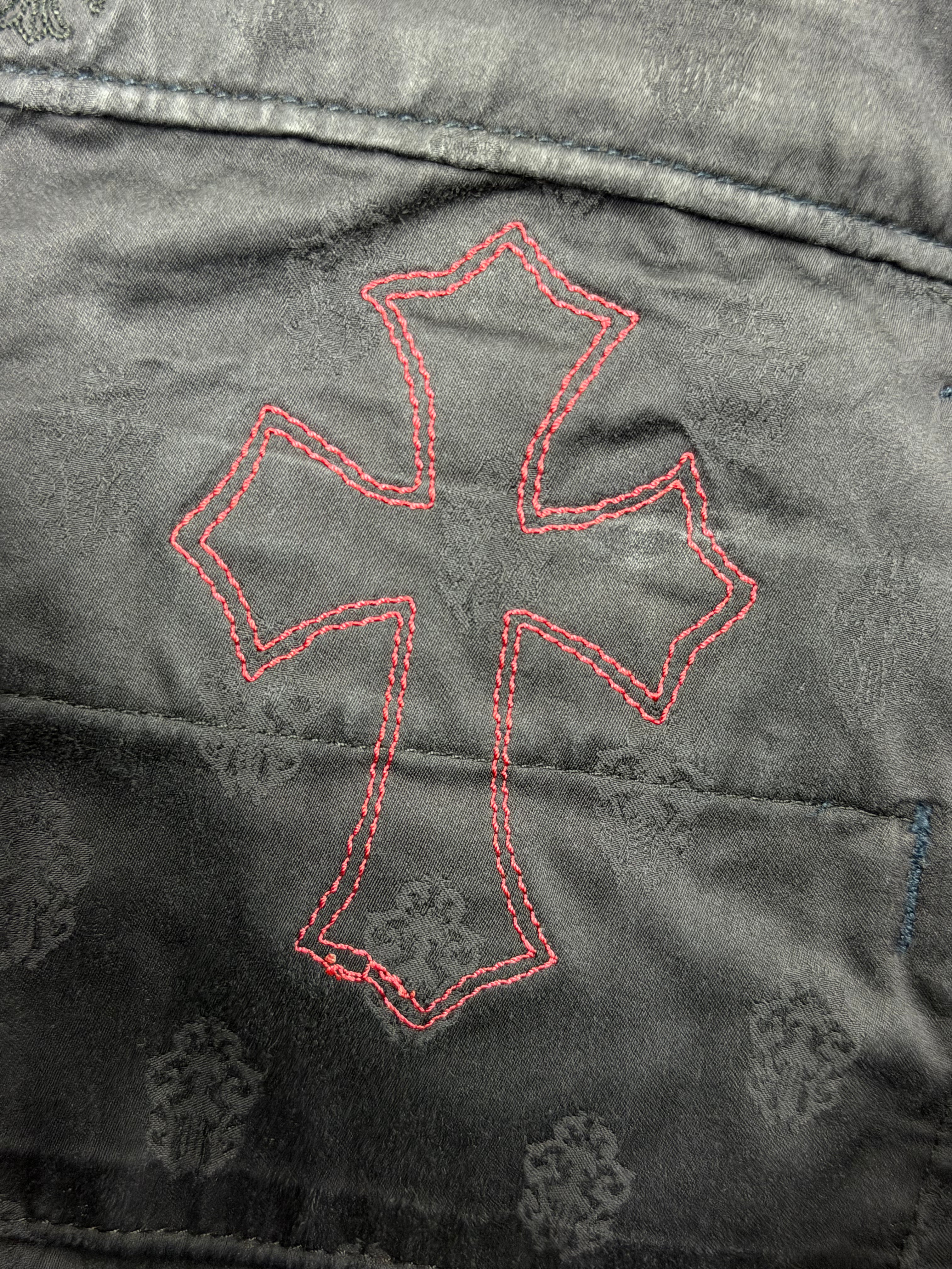 Chrome Hearts Black Wash Spider-Man Cross Patch Chino Pants