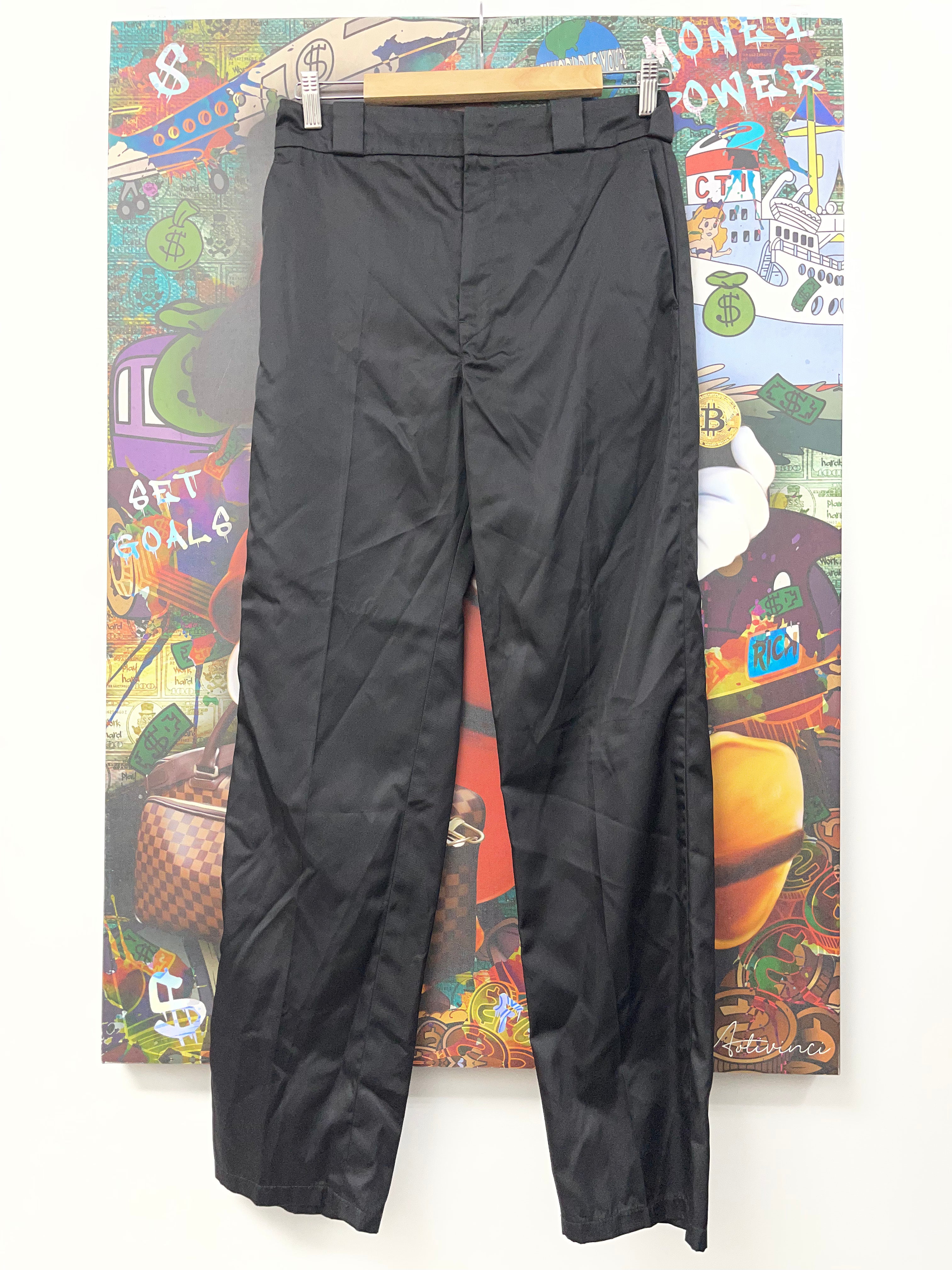 Prada Nylon Black Triangle Logo Pants