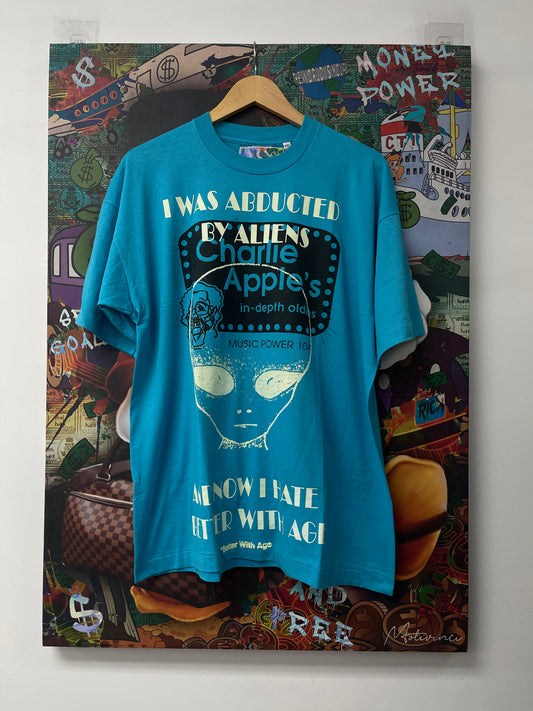 Better With Age Abducted By Aliens Tee Baby Blue New XXL With Tags