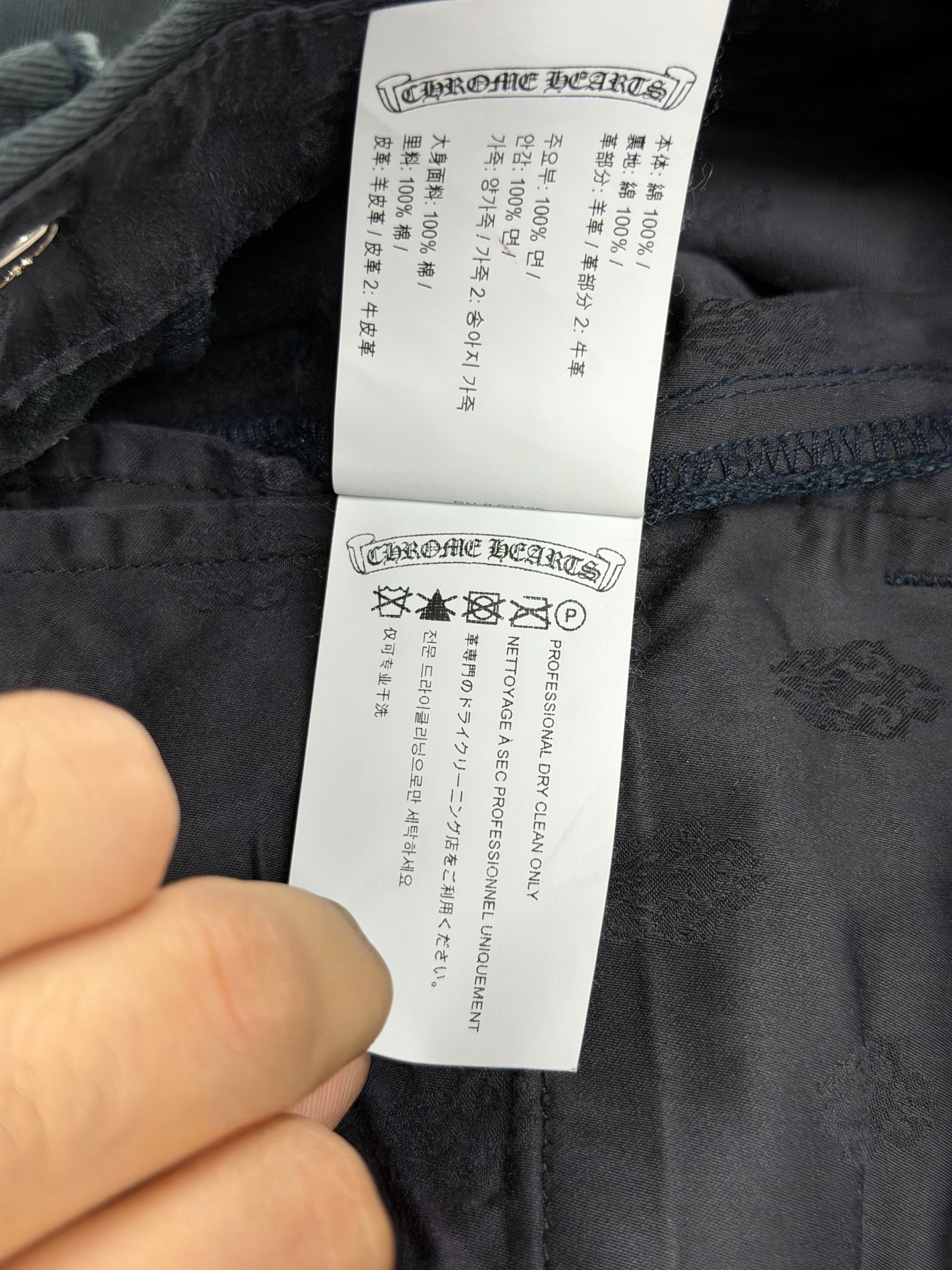 Chrome Hearts Black Wash Spider-Man Cross Patch Chino Pants