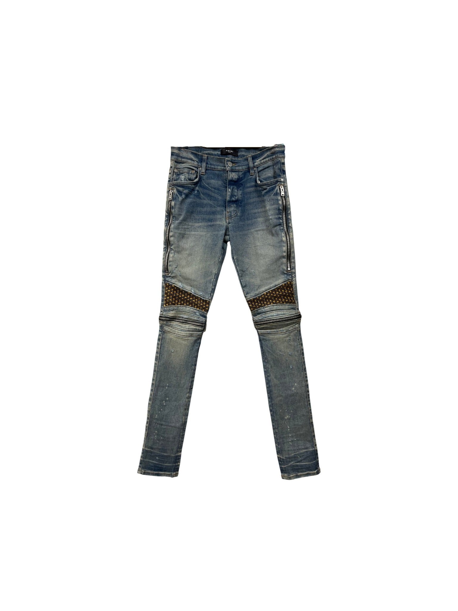 Amiri "MX2" Honeycomb Patch Light Wash Jeans