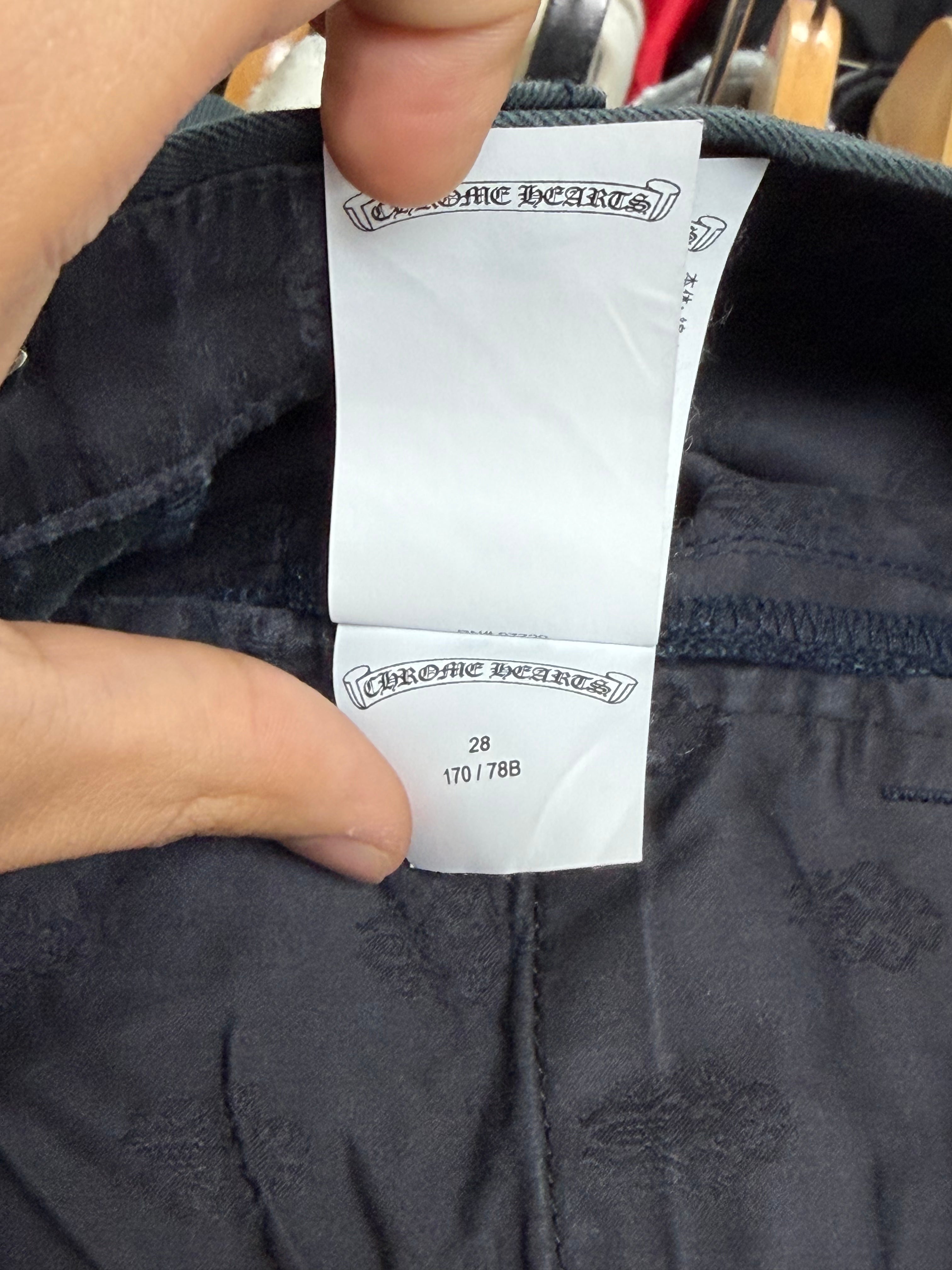 Chrome Hearts Black Wash Spider-Man Cross Patch Chino Pants