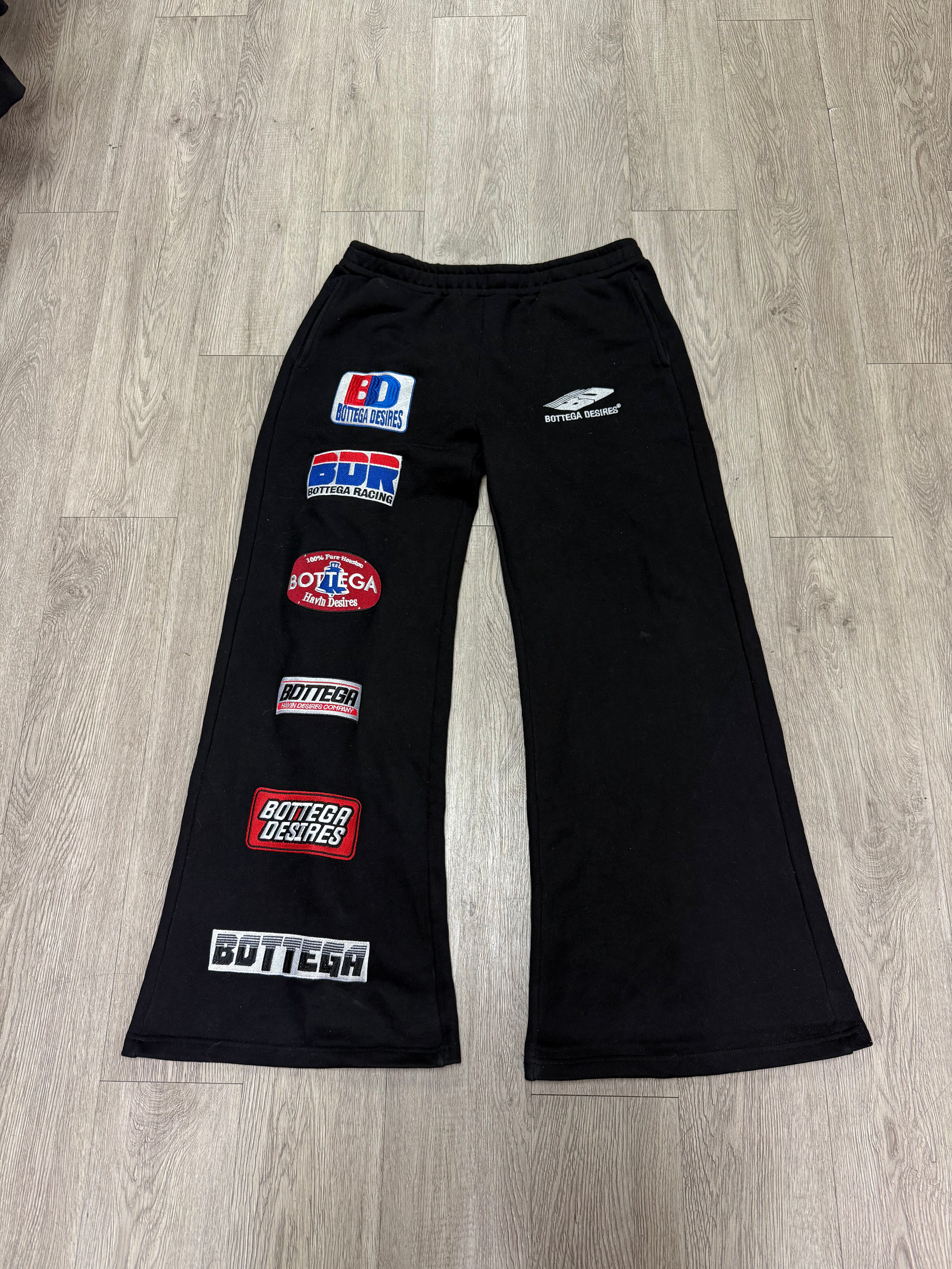 Bottega Desires Black Patch Sweats