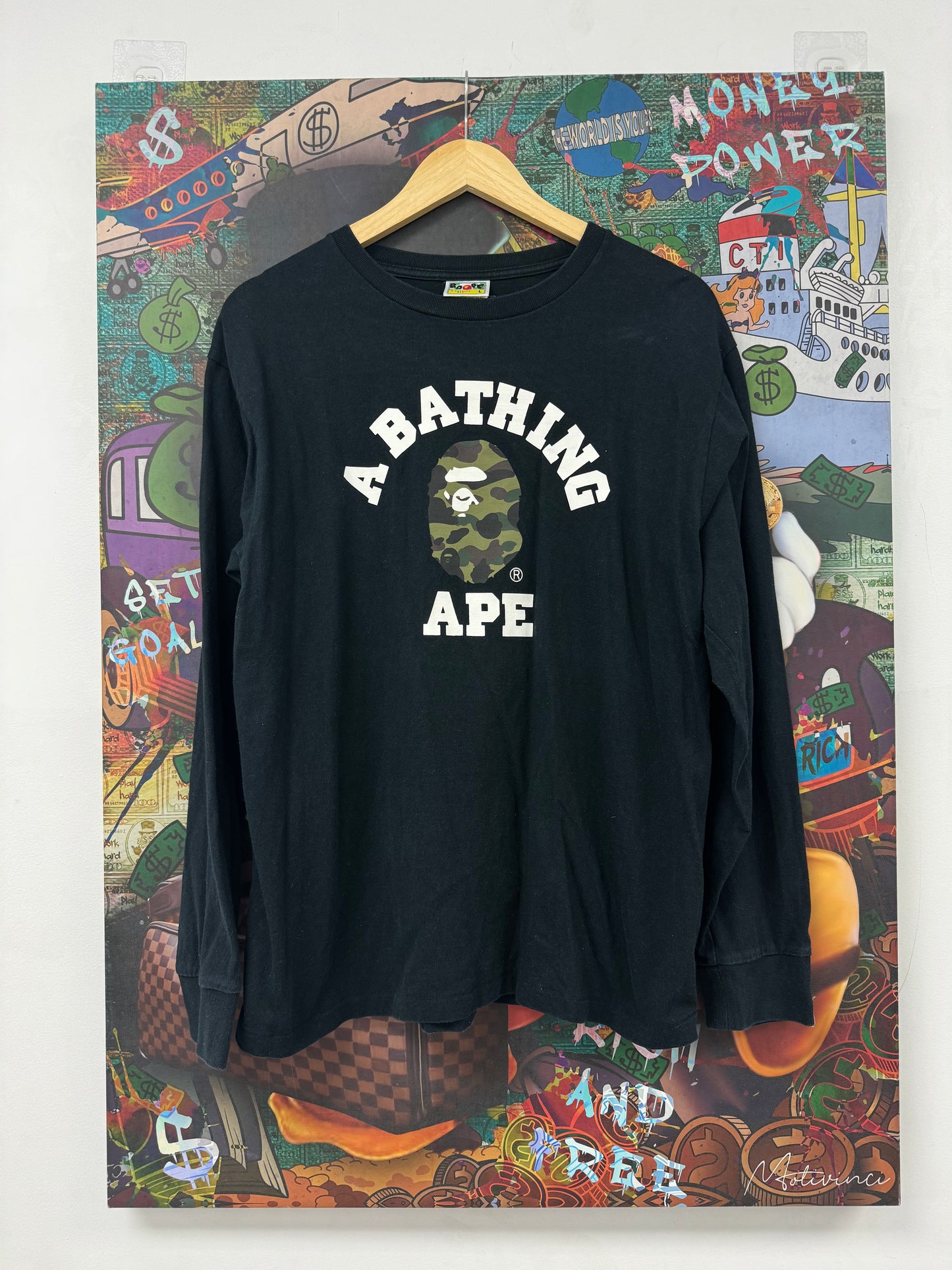 BAPE ABA LS Black Camo Used Large N/A