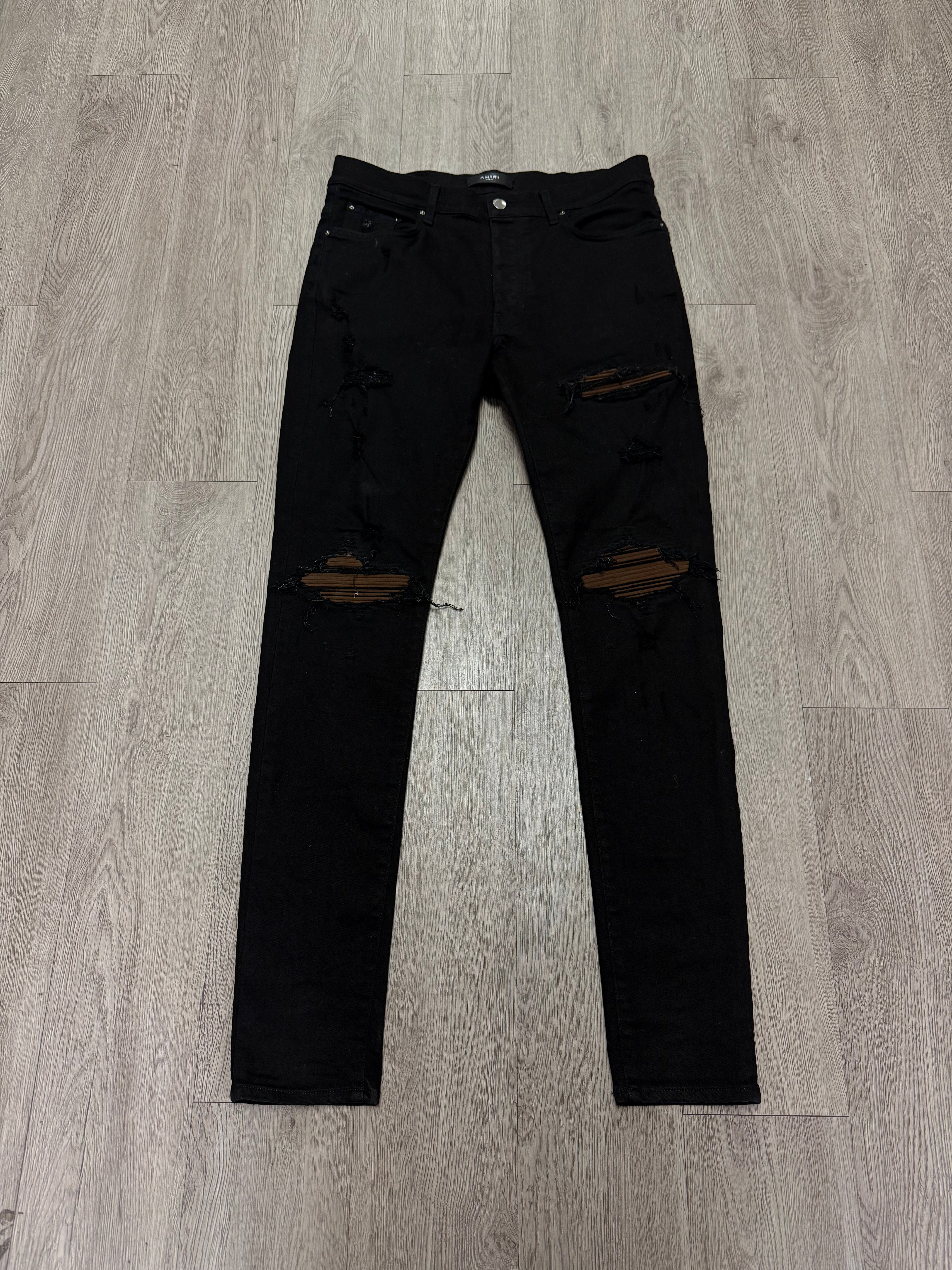 Amiri MX1 Black Brown Ultra Suede Jeans