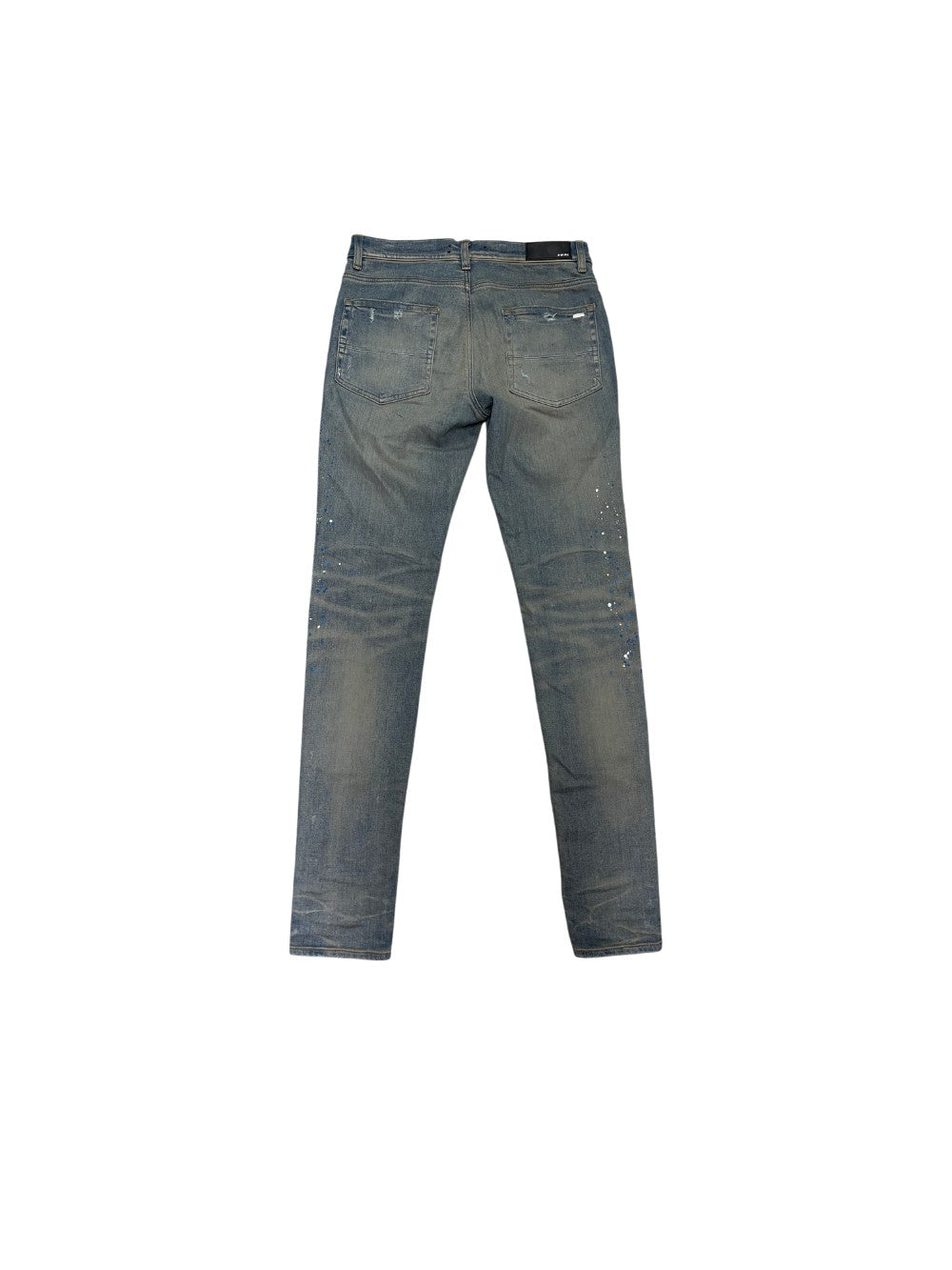Amiri Crystal Paint Splatter Light Wash Jeans