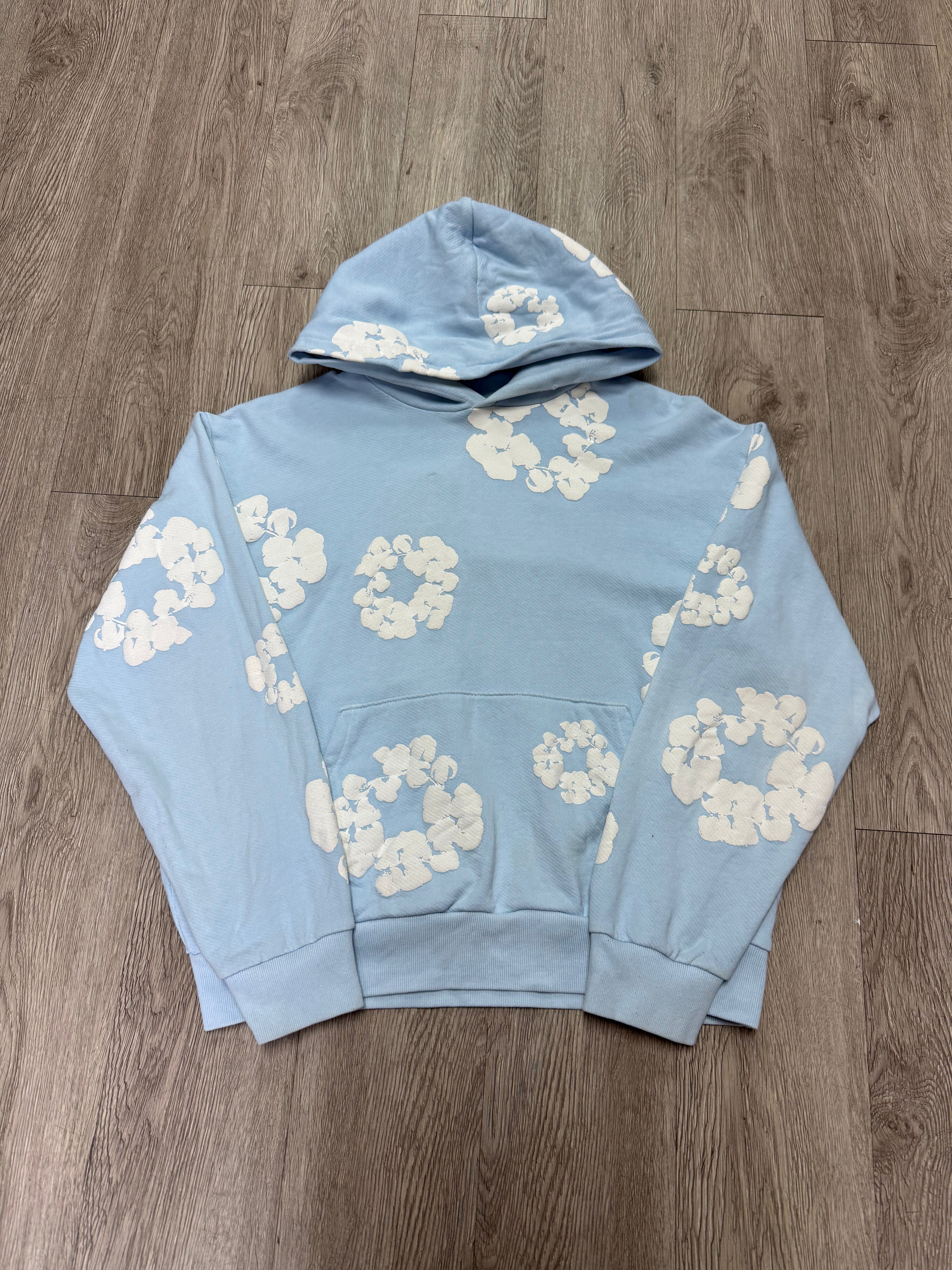 Denim Tears Baby Blue Cotton Wreath Hoodie
