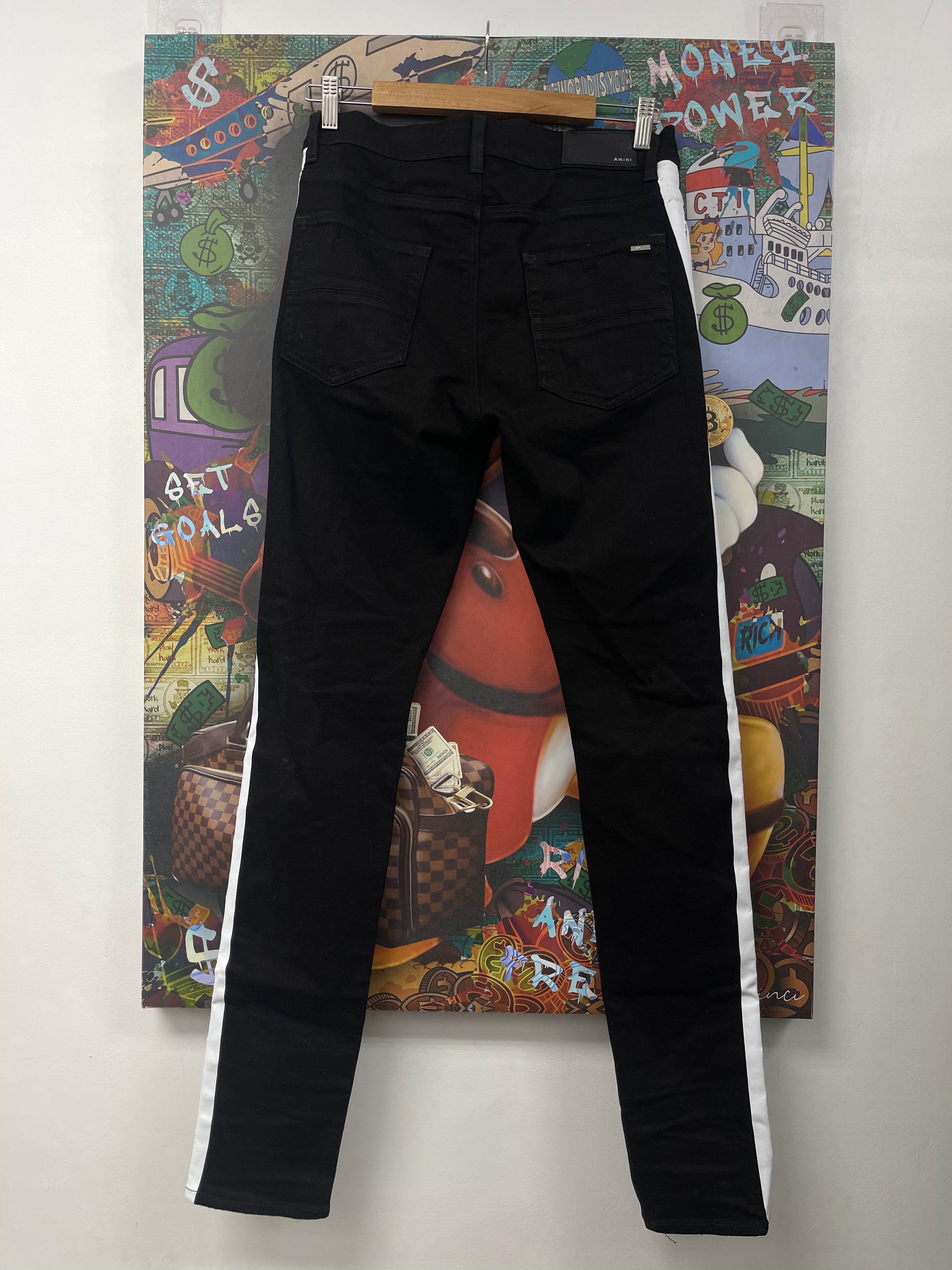 Amiri Black White Stripe Jeans