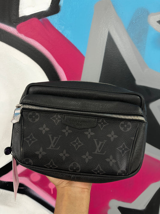 LV Black Monogram Waist Bag Used