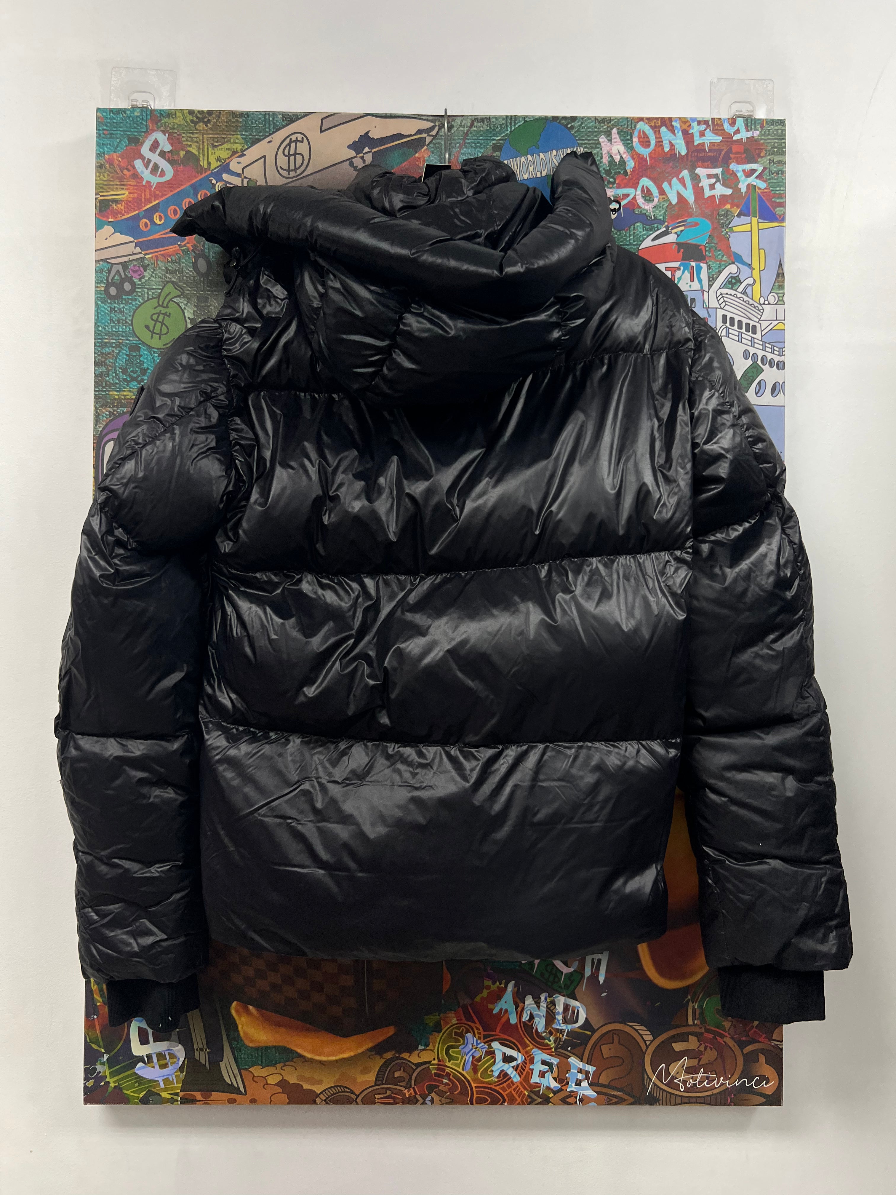 Mackage Black Sleeve Logo Puffer Jacket