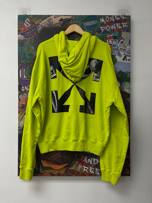 Off White Lime Hoodie Used XL