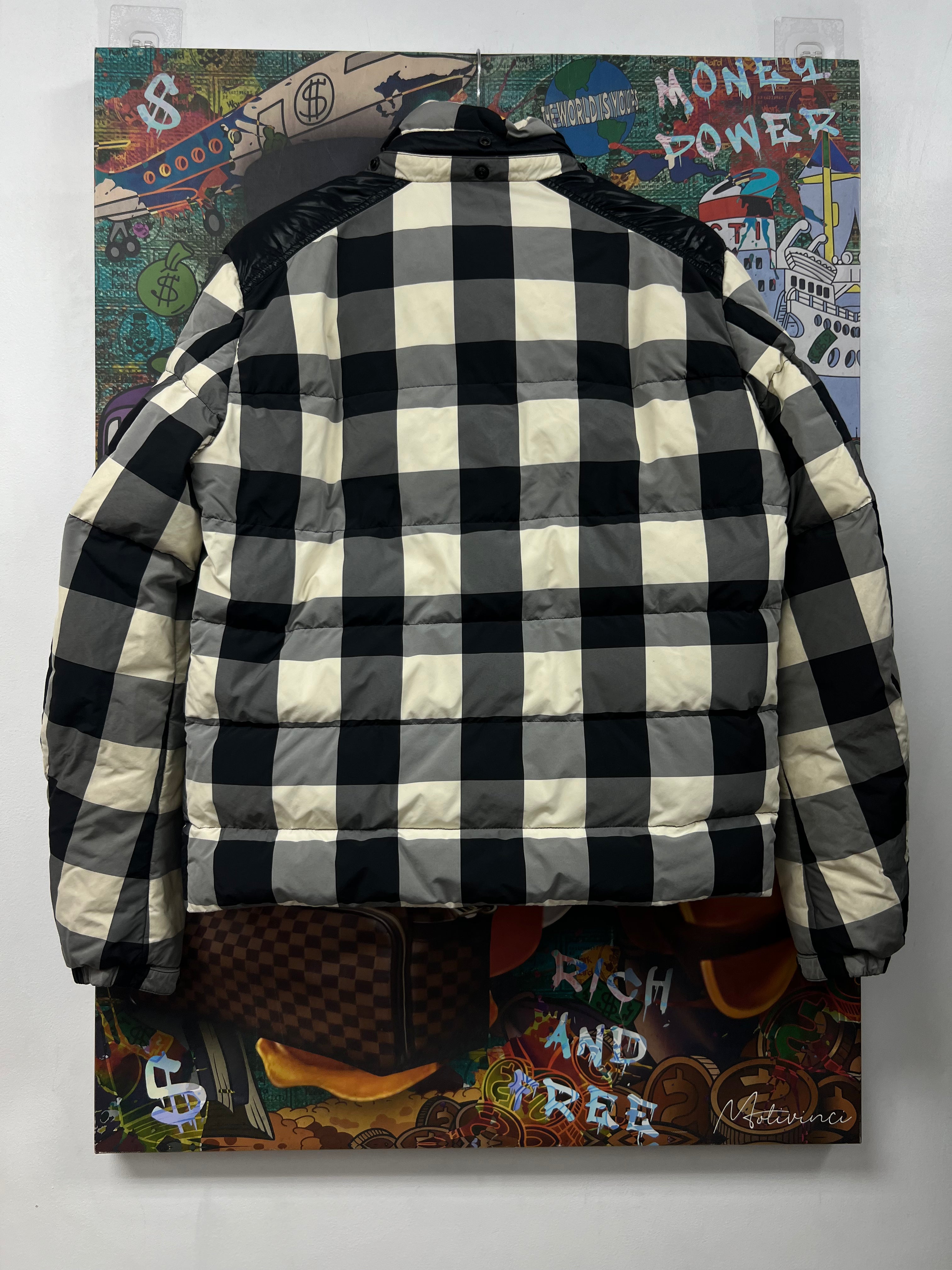Moncler Aubrac Plaid Monogram Puffer Jacket