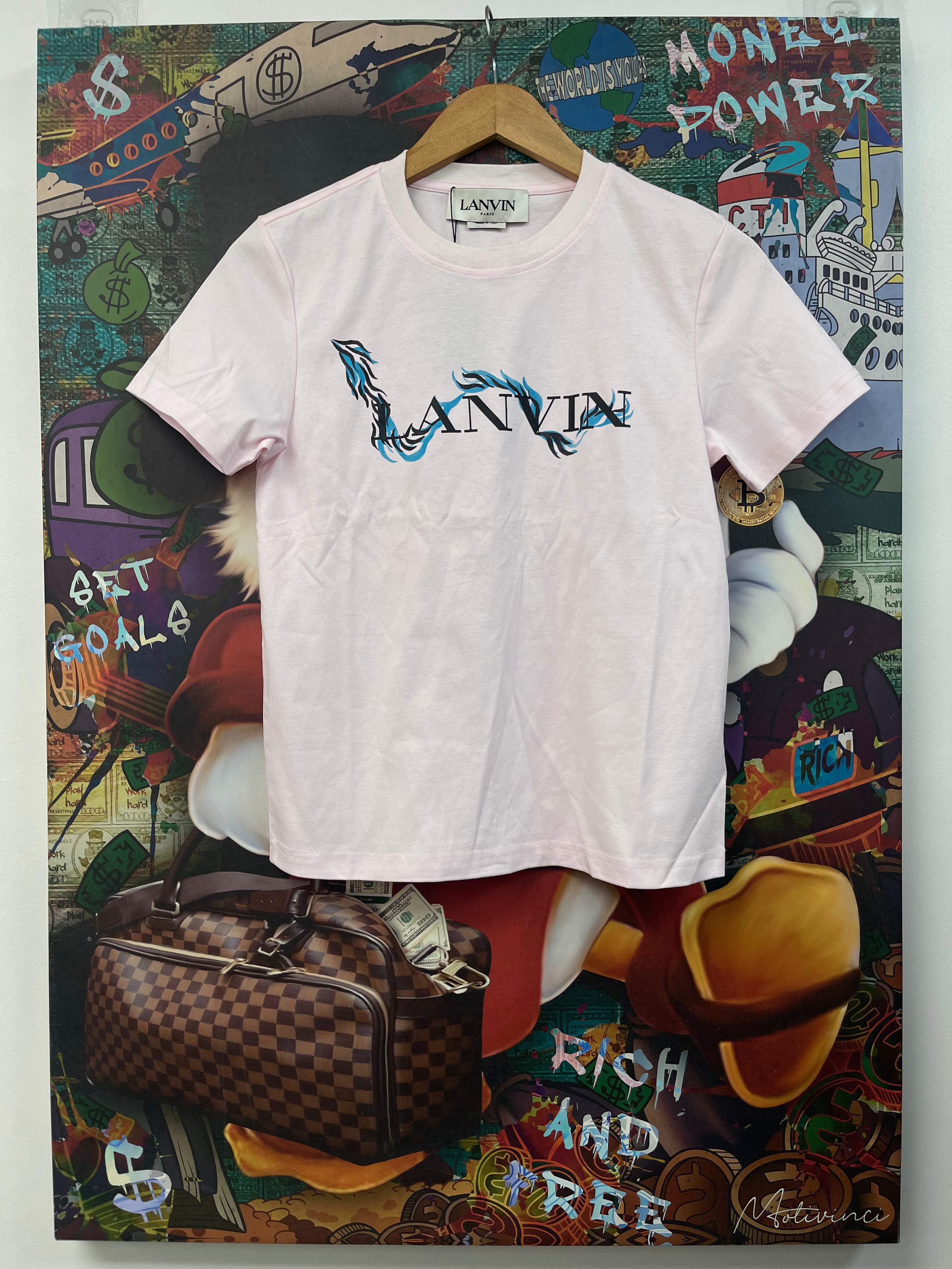 Lanvin Pink Blue Floral Printed Tee