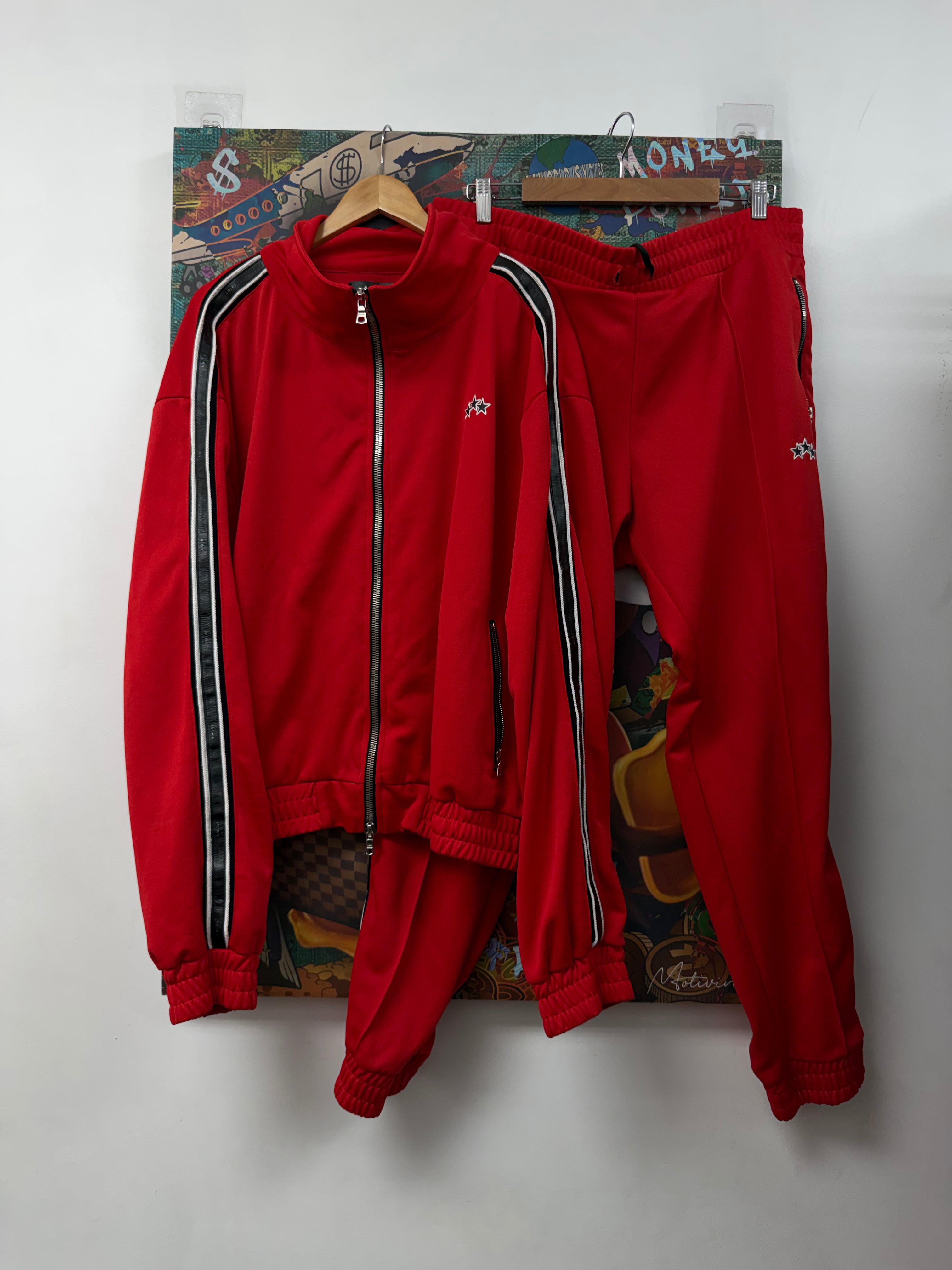 Amiri Red Black 3 Star Track Suit