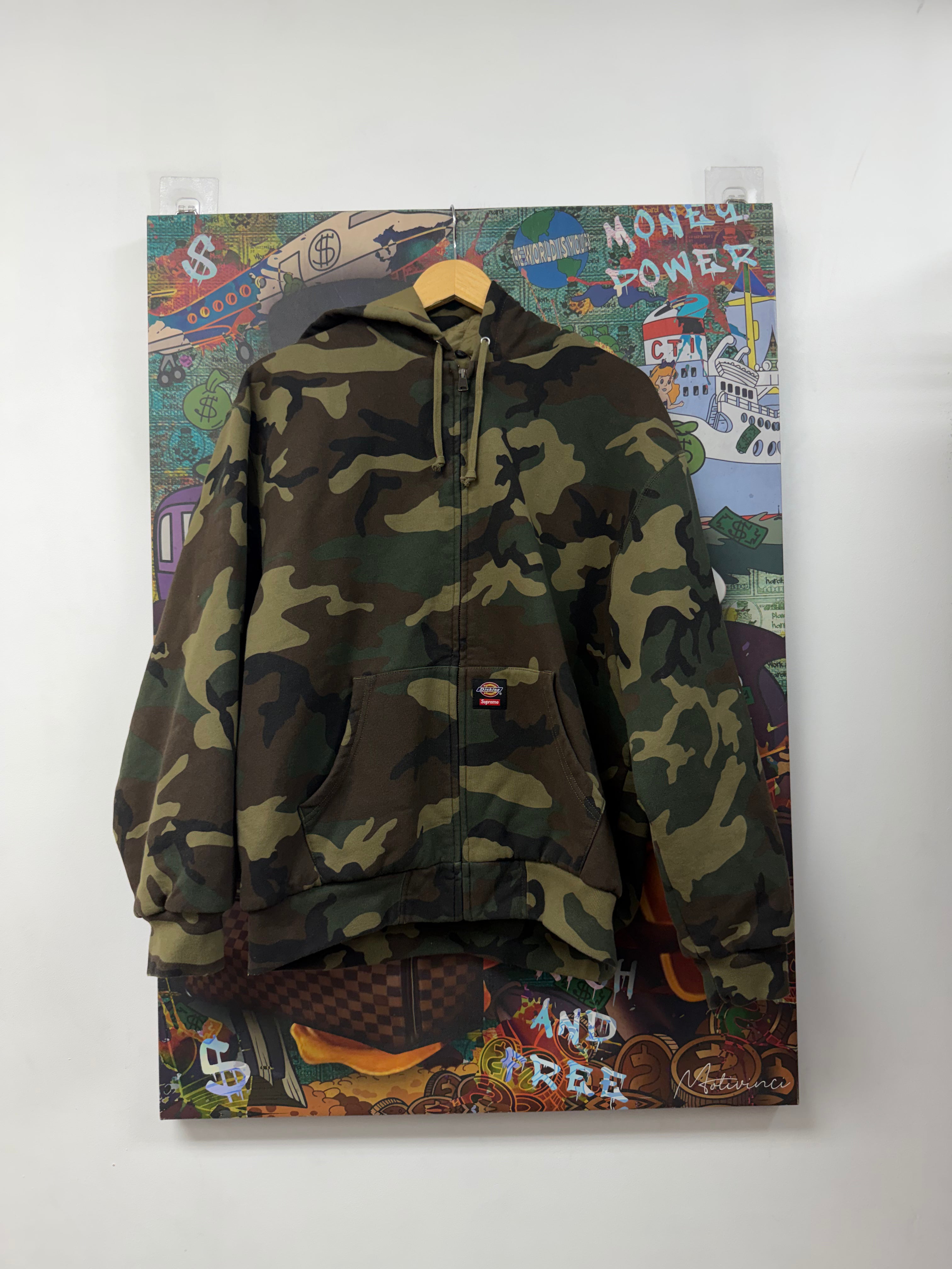 Supreme x Dickies Camo Padded Quilted Zip Up Hoodie
