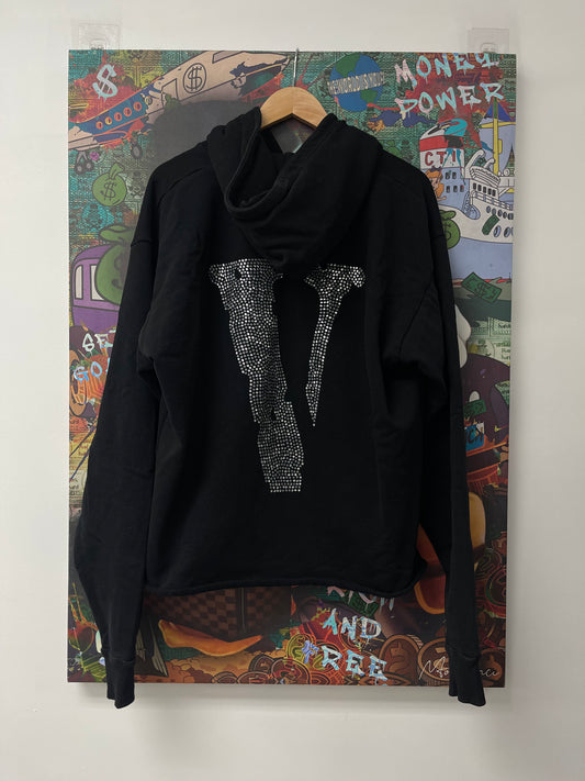 VLONE Friends Rhinestone Hoodie Black Used Small