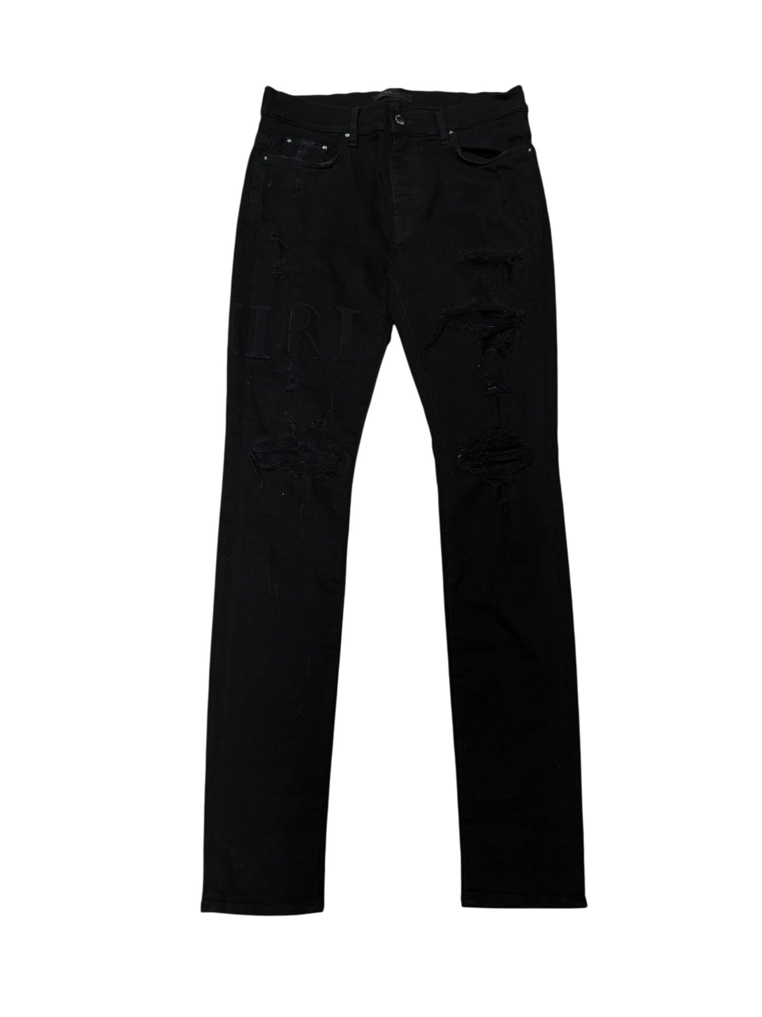 Amiri Serif Side Logo Black Jeans