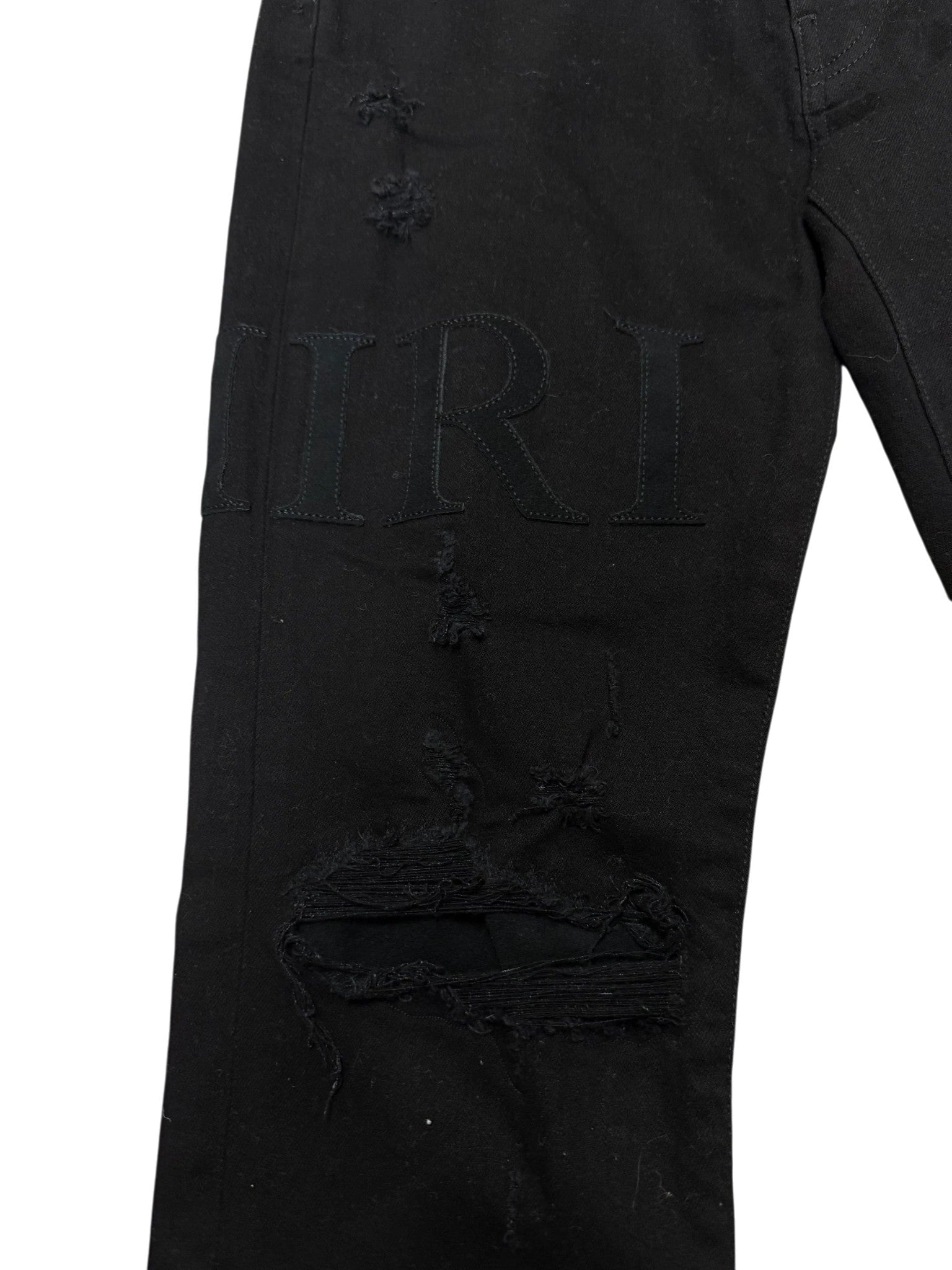 Amiri Serif Side Logo Black Jeans