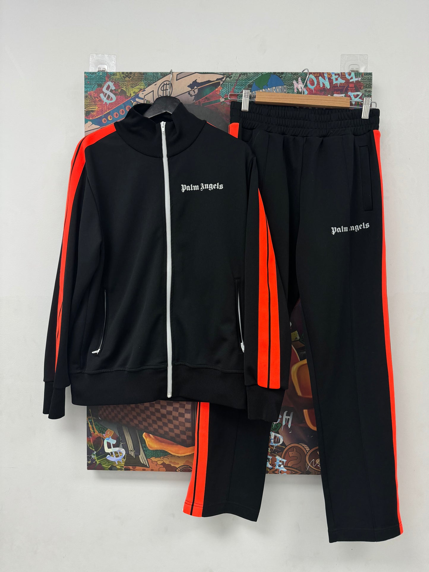 Palm Angels Track Suit Black Orange Used Large N/A