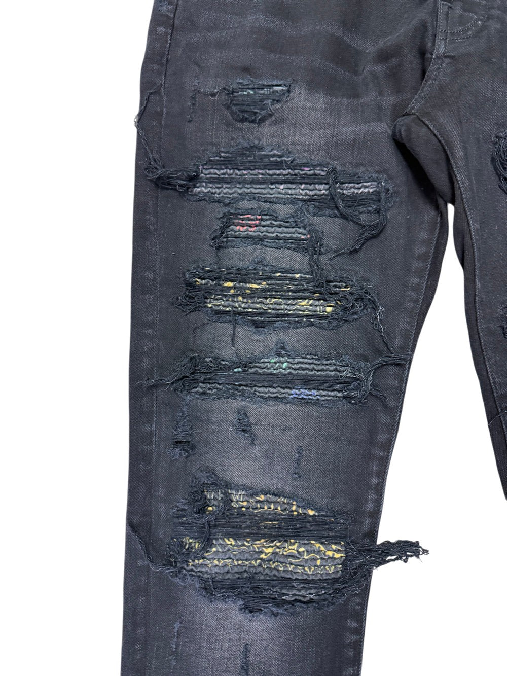 Amiri Paisley Thrasher Black & Rainbow Jeans