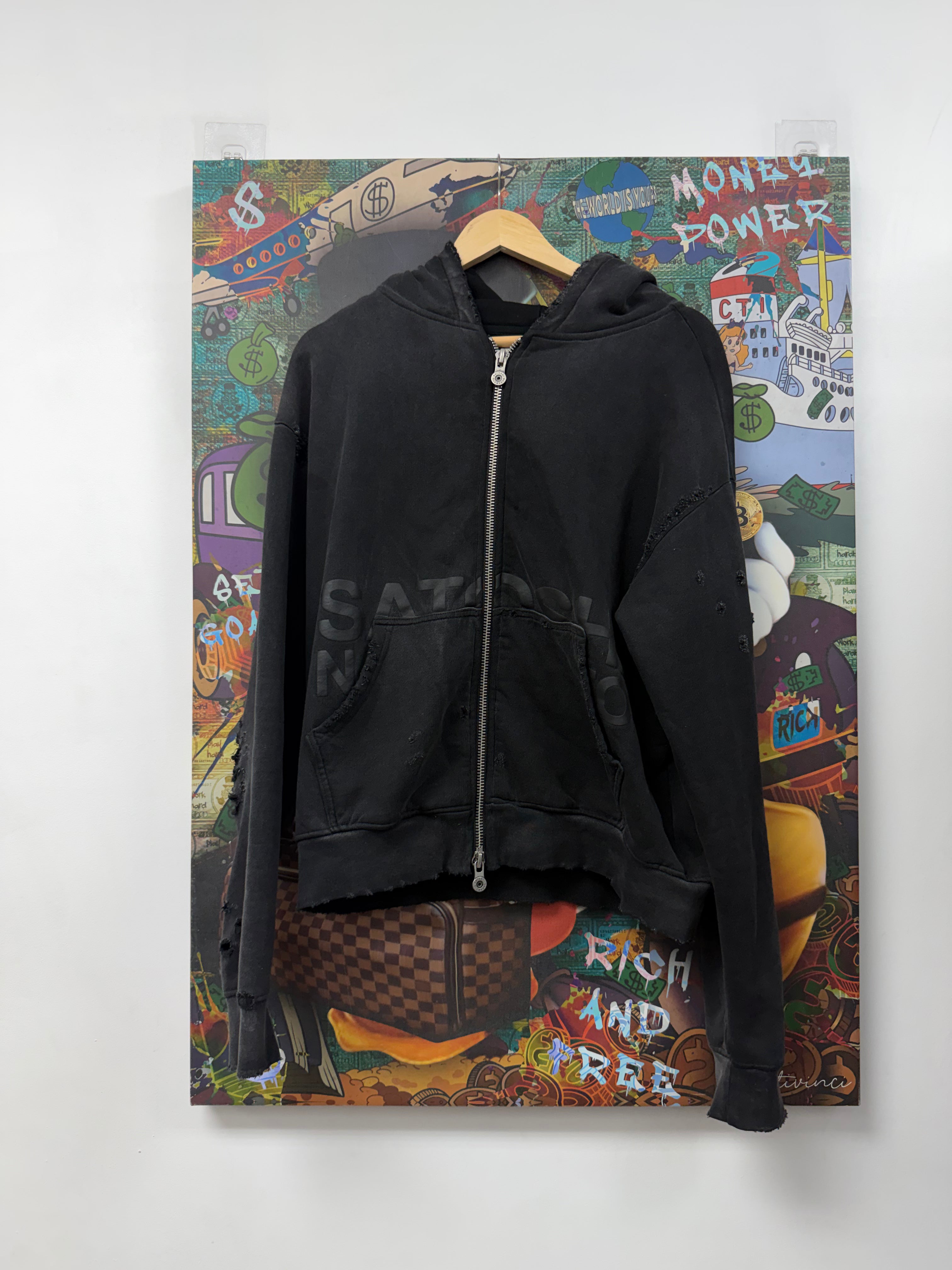 Satoshi Nakamoto Black Pocket Logo Zip Up