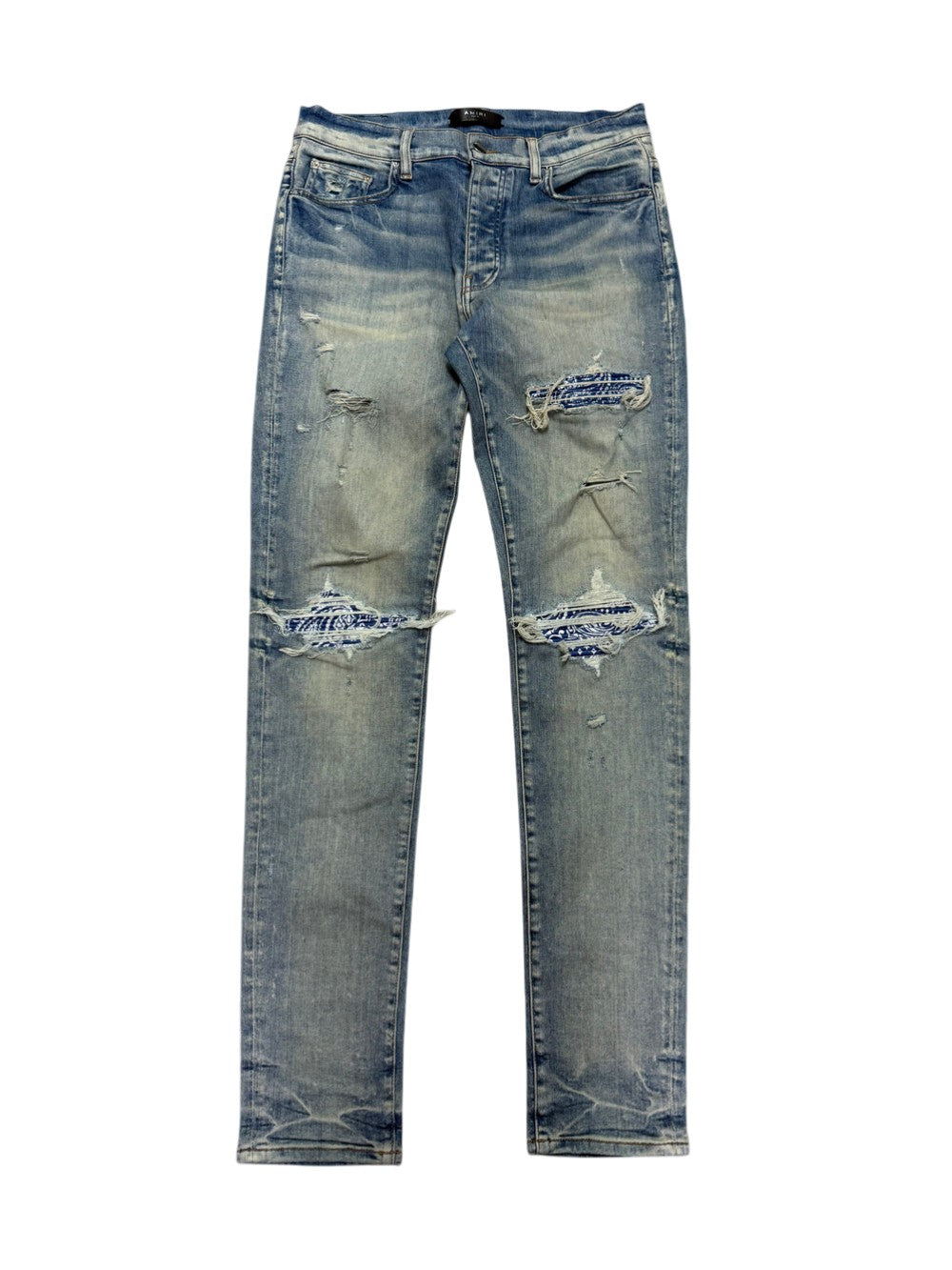 Amiri MX1 Paisley Patch Light Wash & Blue Jeans