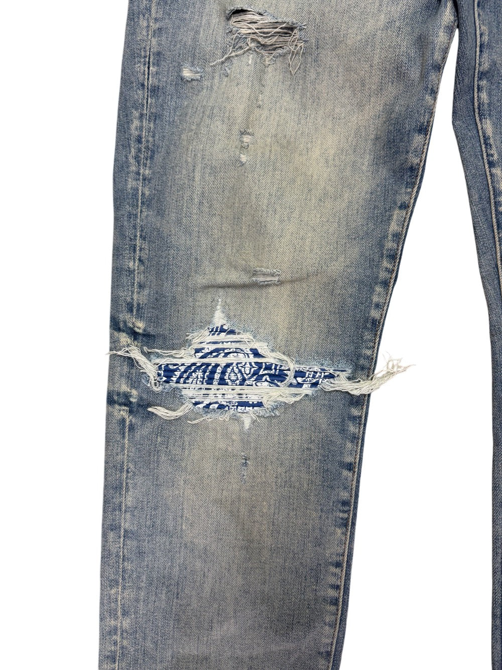 Amiri MX1 Paisley Patch Light Wash & Blue Jeans