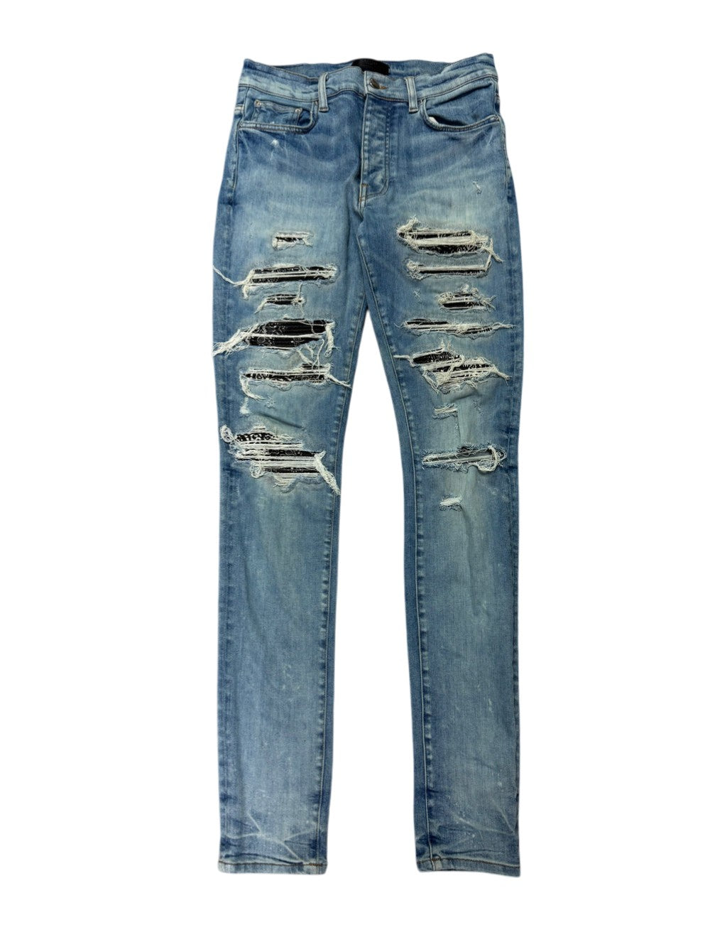 Amiri Paisley Patch Light Wash & Black Jeans