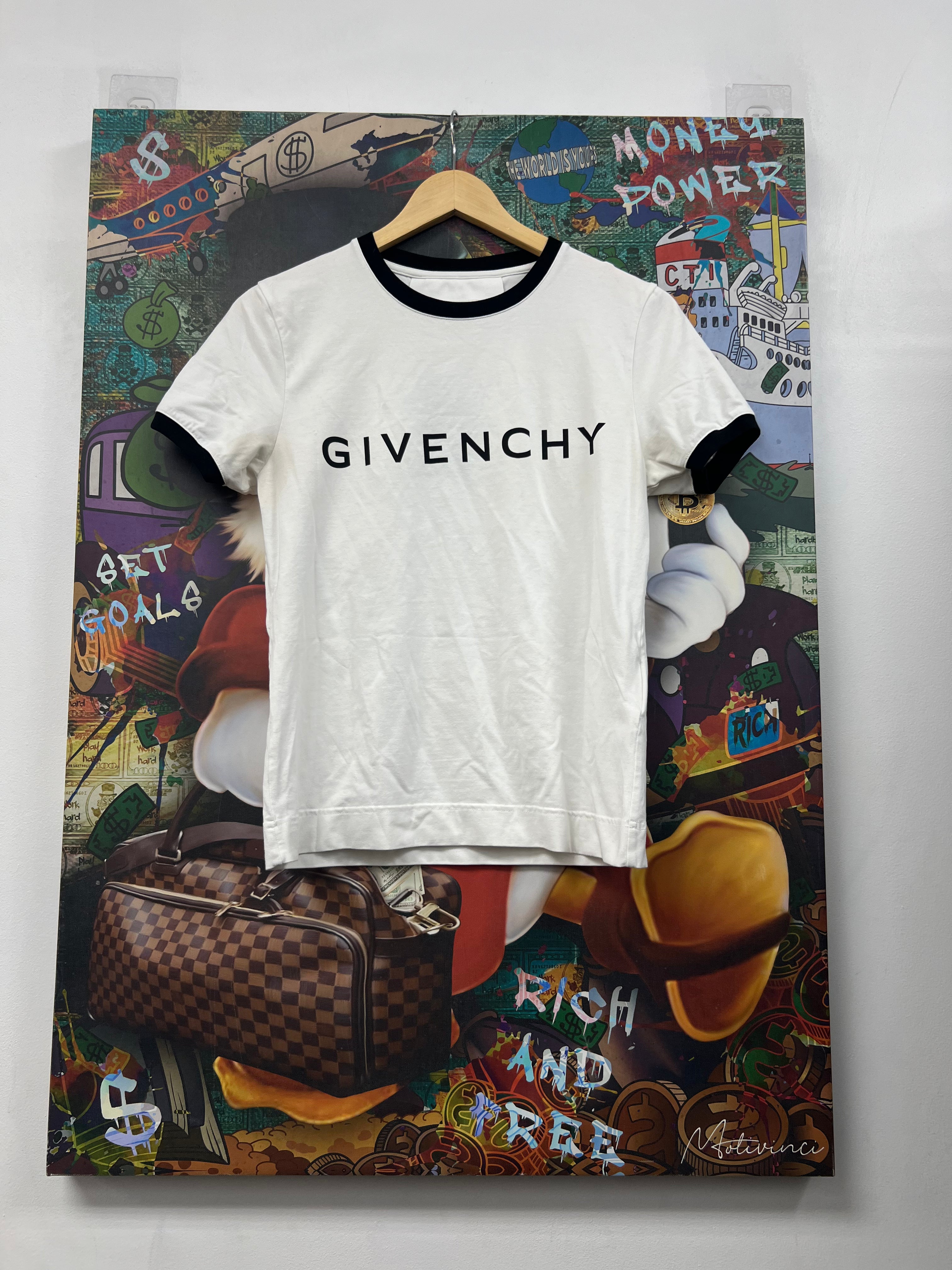 Givenchy White Black Logo Tee