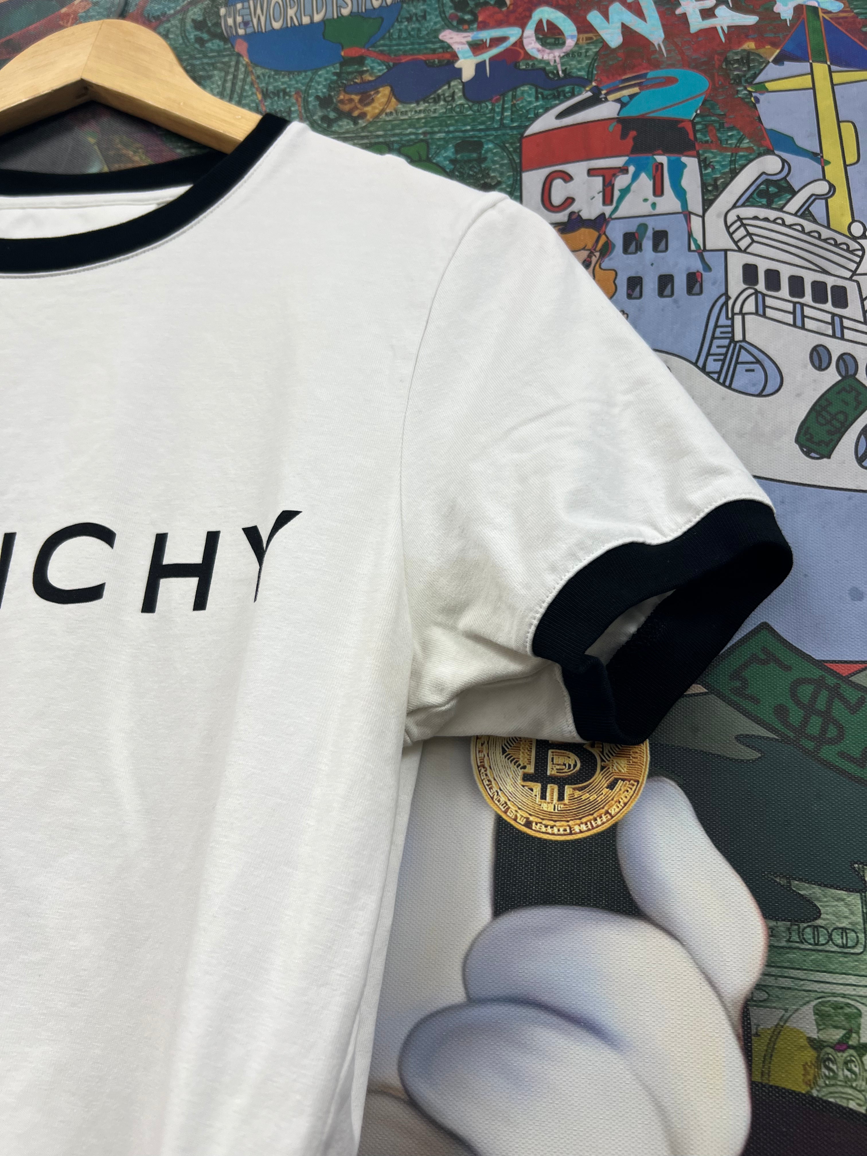 Givenchy White Black Logo Tee