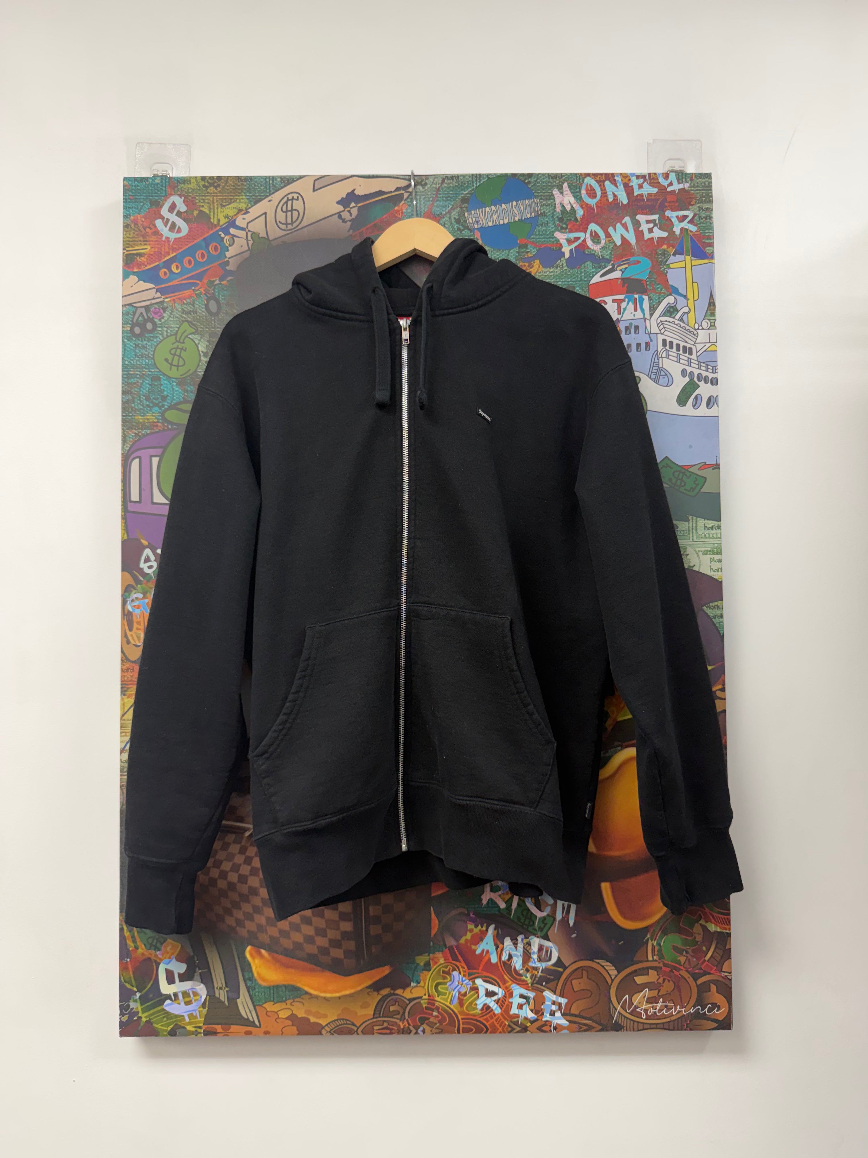 Supreme Black Small Box Logo Zip Up