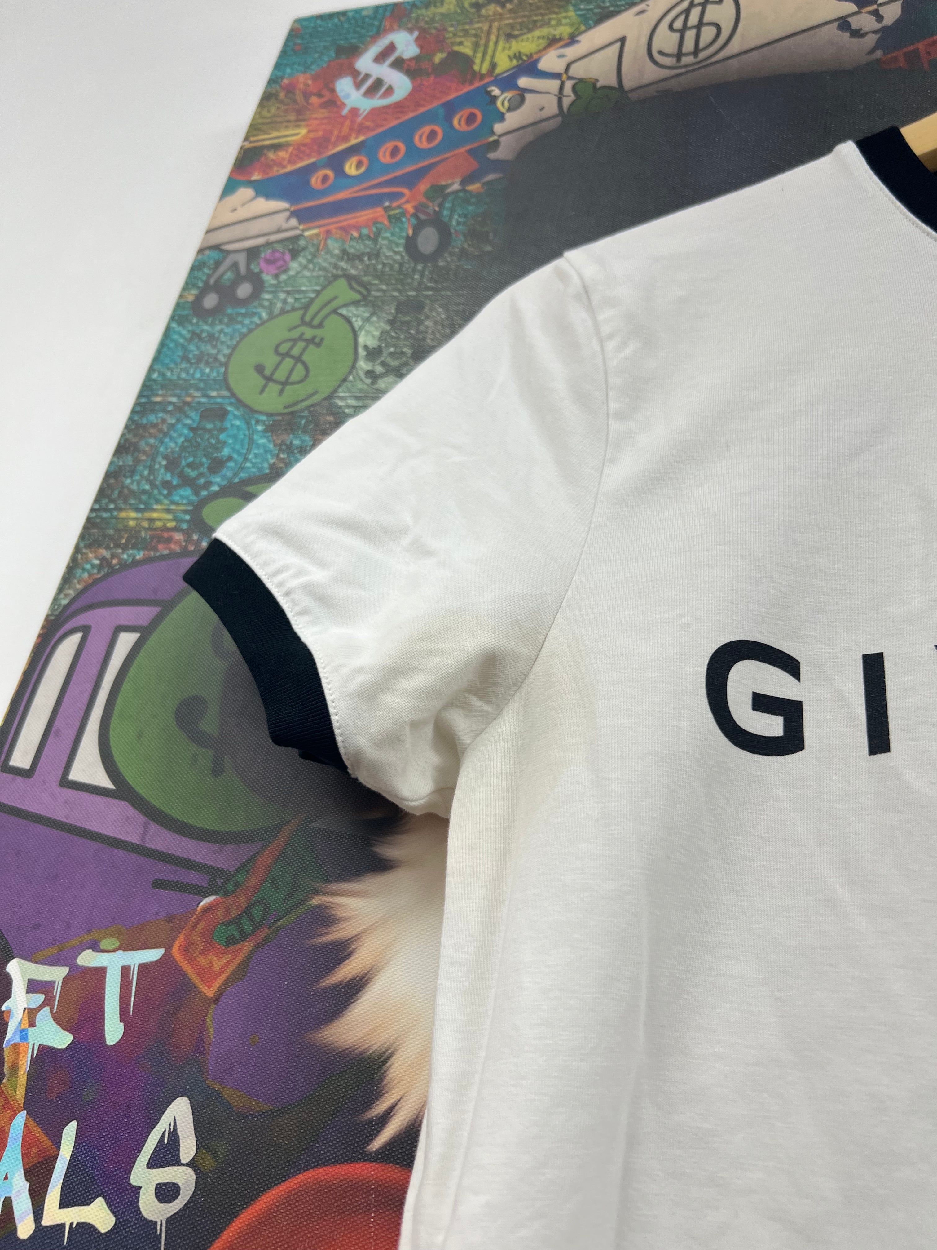Givenchy White Black Logo Tee