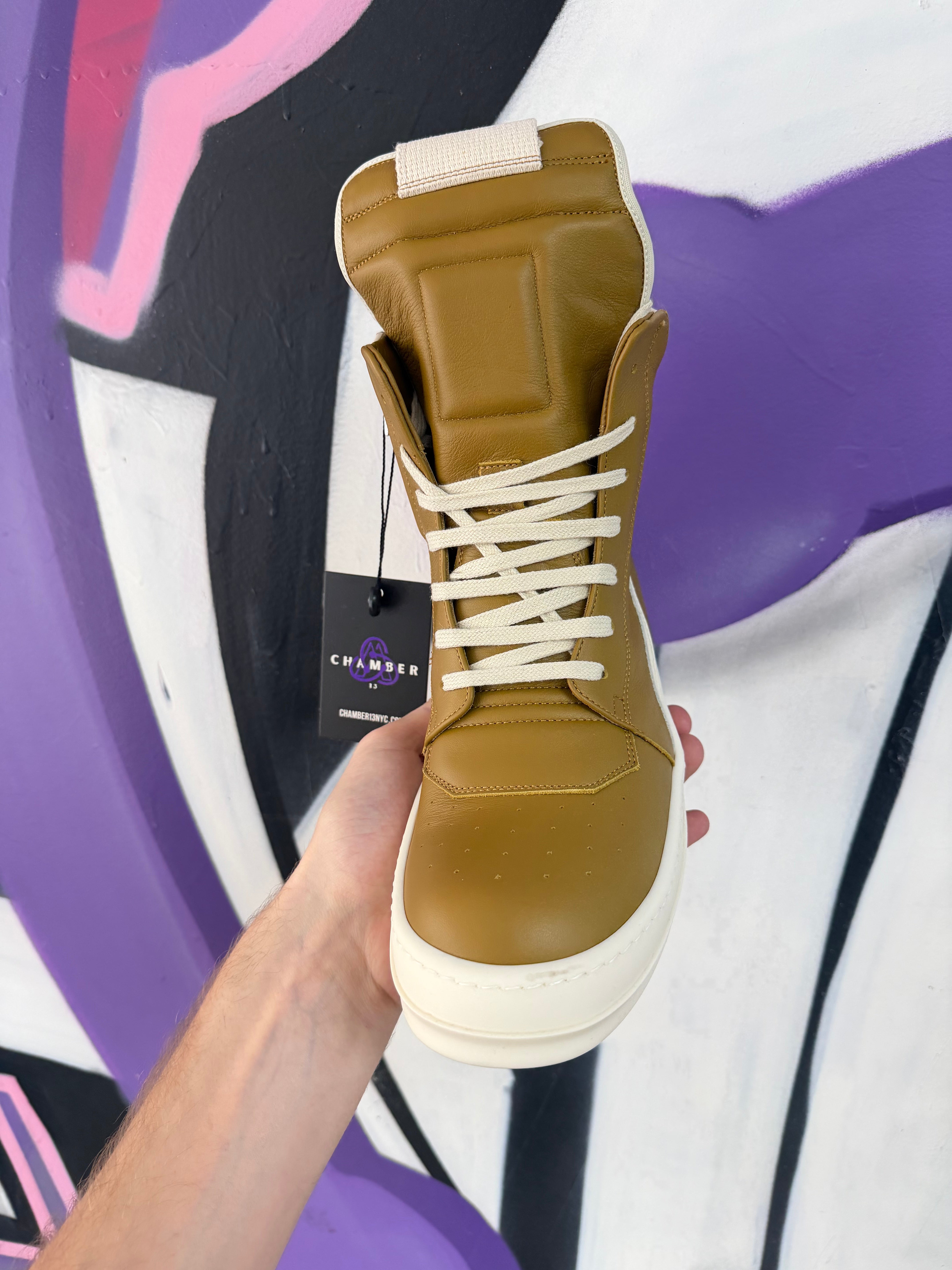 Rick Owens Sulpha & Milk Geobasket Sneakers