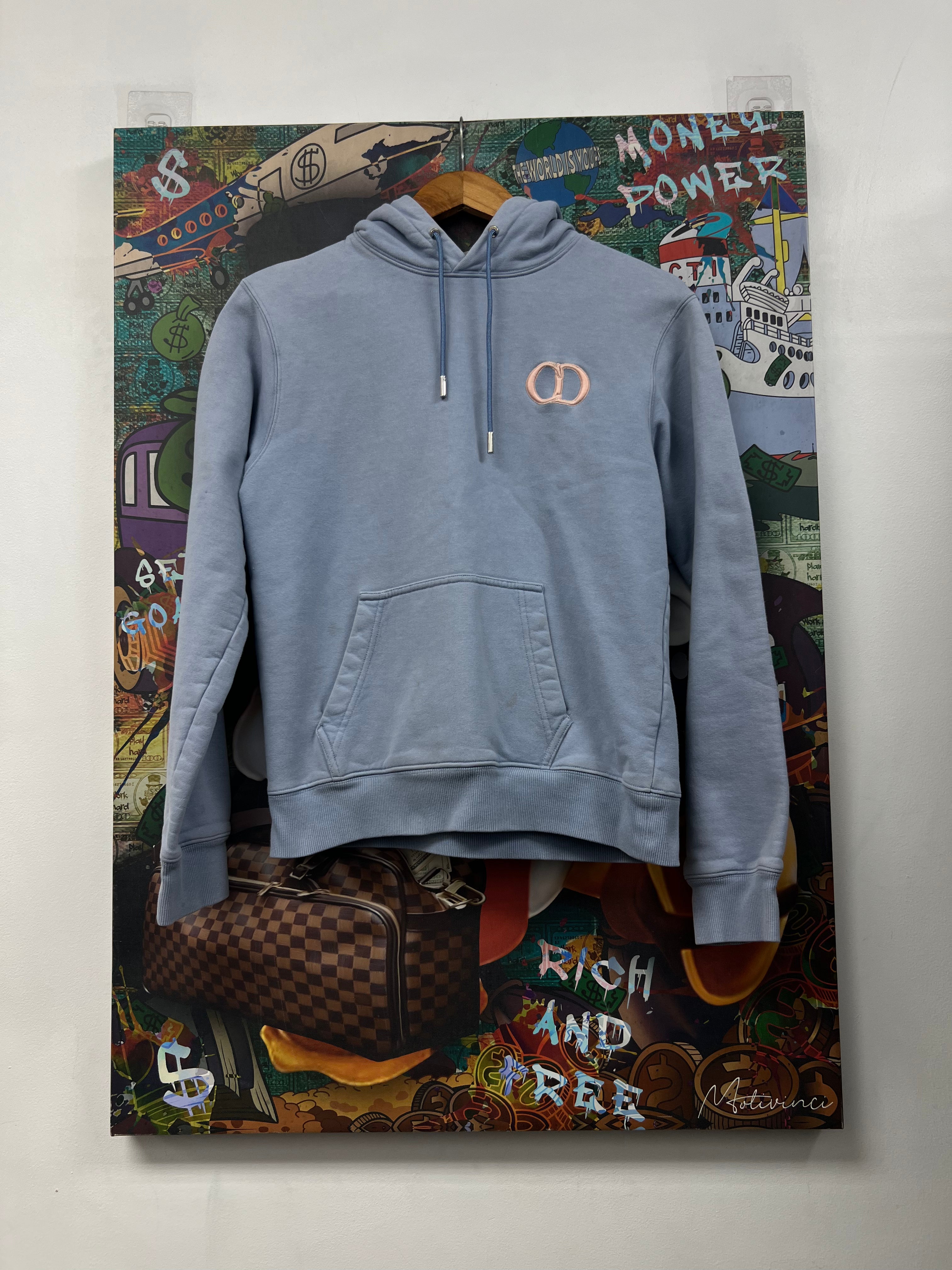 Dior Blue Pink CD Icon Logo Hoodie