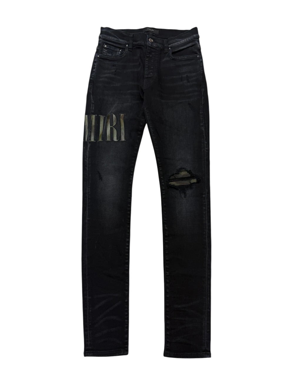 Amiri "Camo Side Logo" Black Jeans