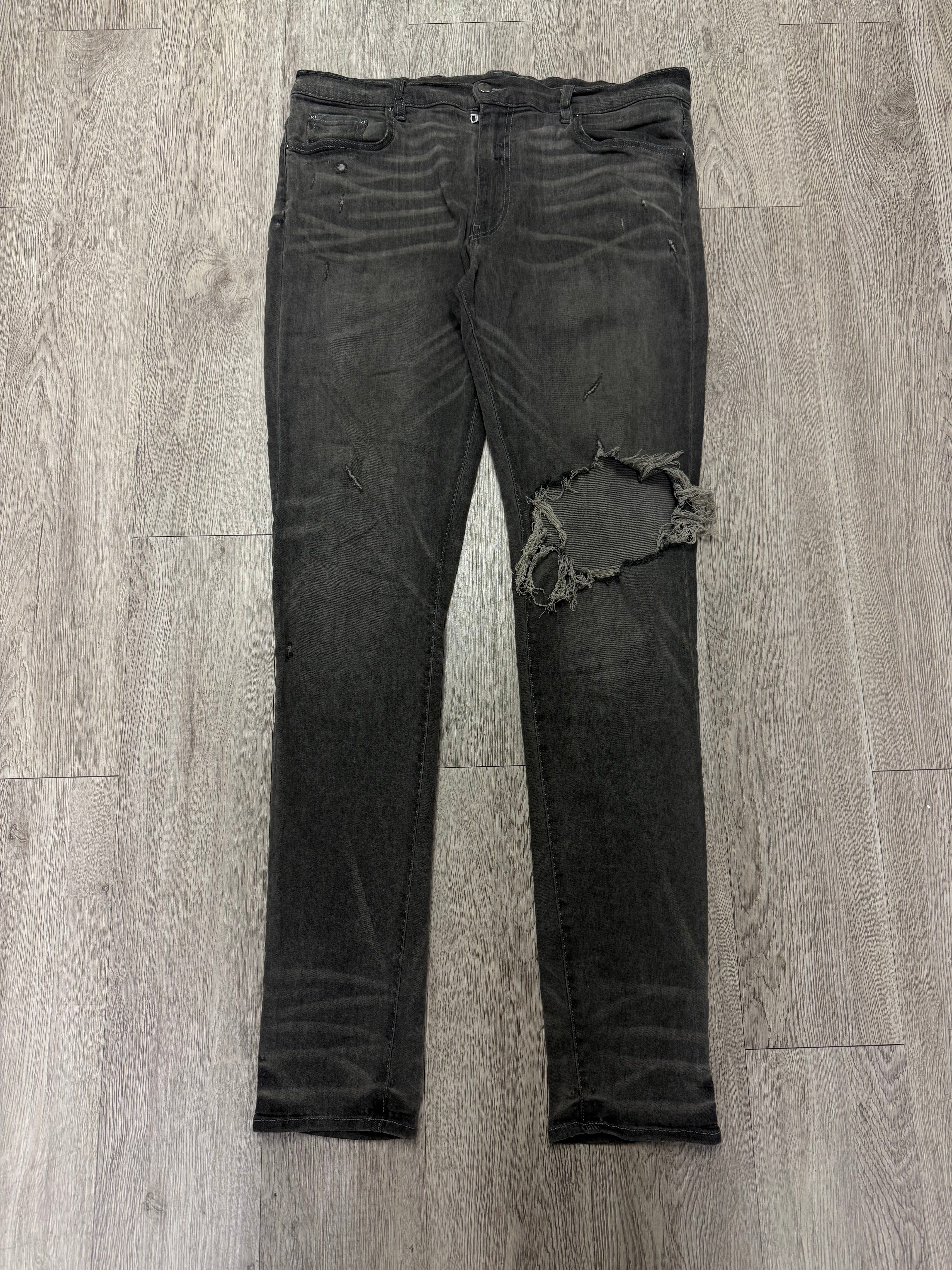 Amiri Grey Knee Rip (Zipper) Jeans