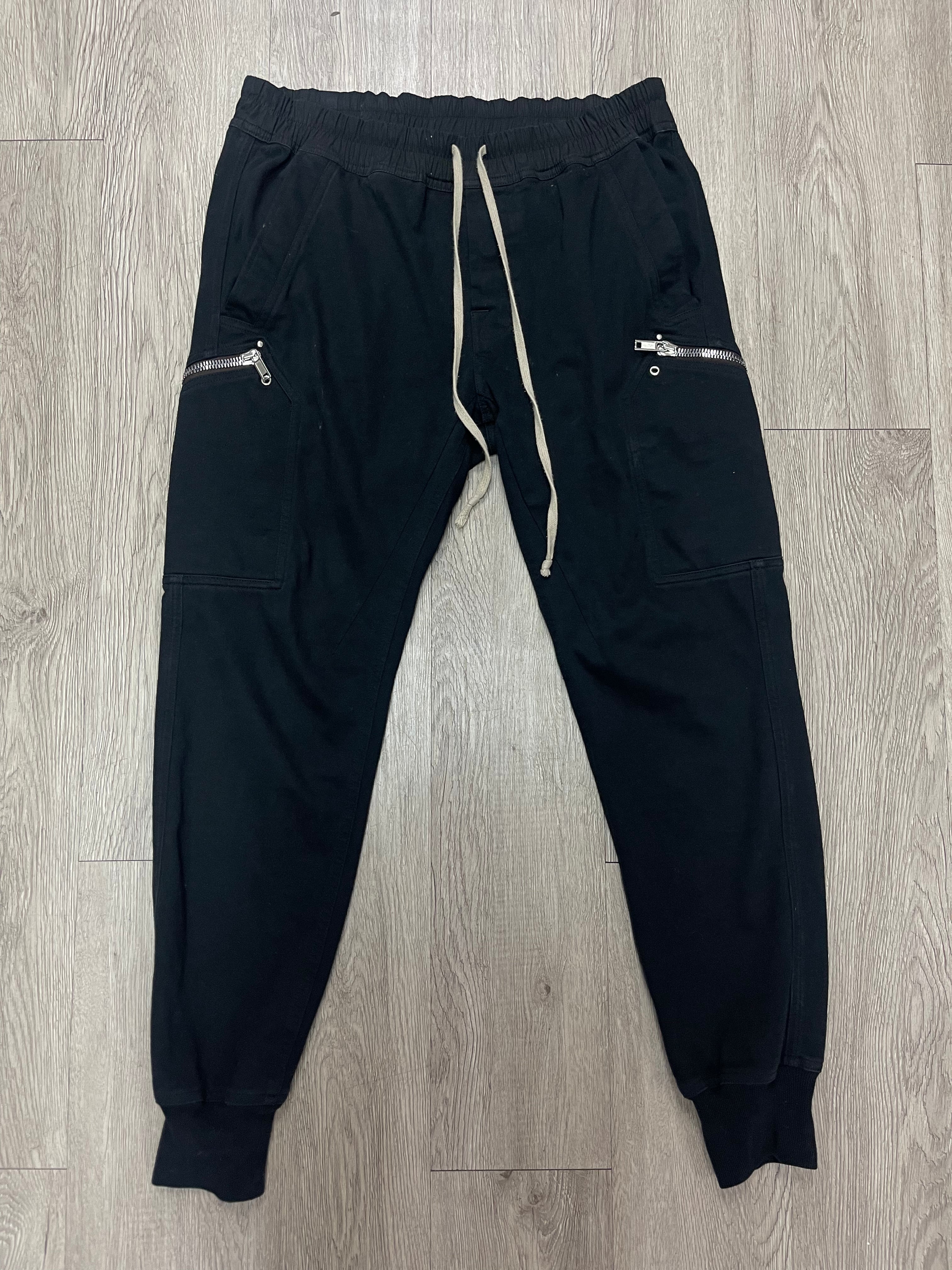 Rick Owens Black Zipper Cargo Sweats