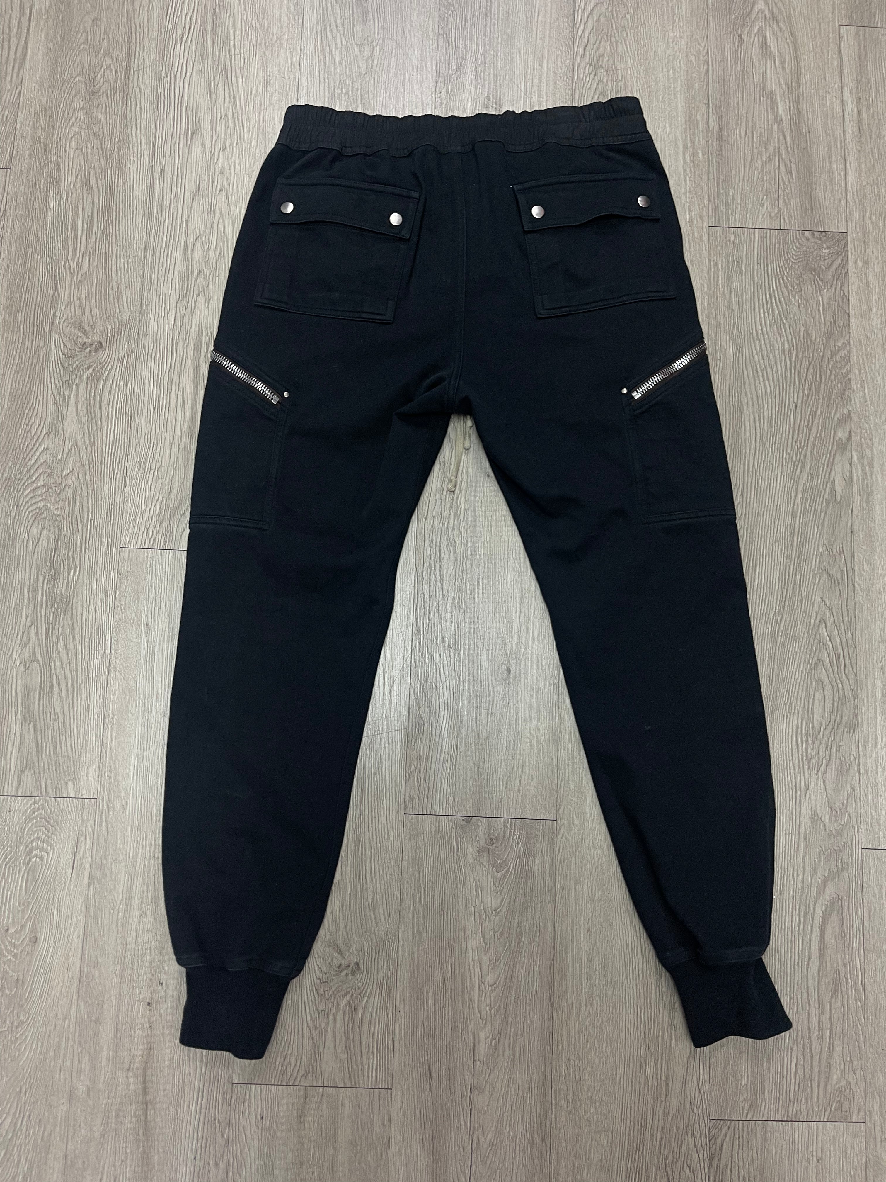 Rick Owens Black Zipper Cargo Sweats