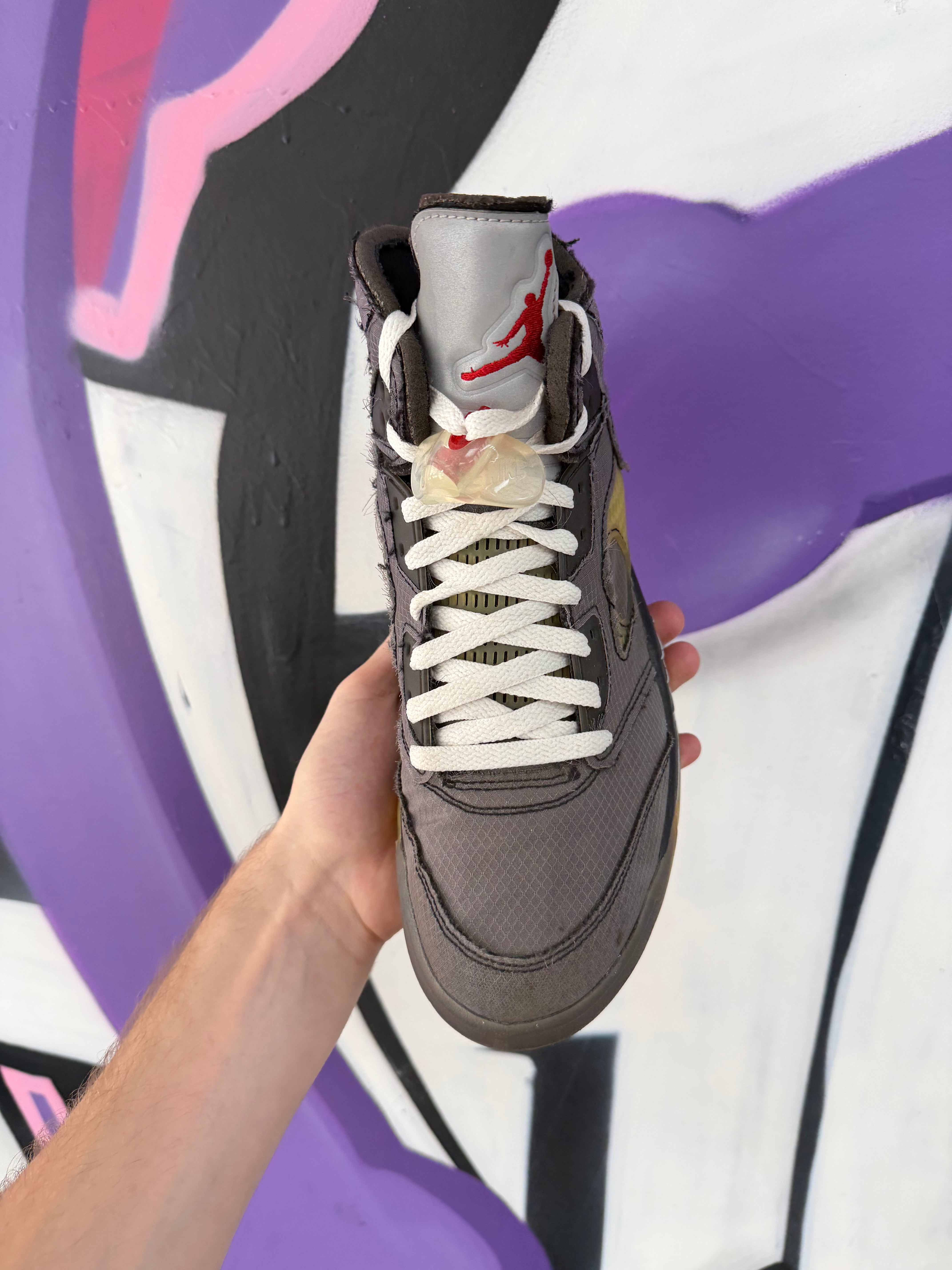 Jordan 5 Off White Muslin Sneakers