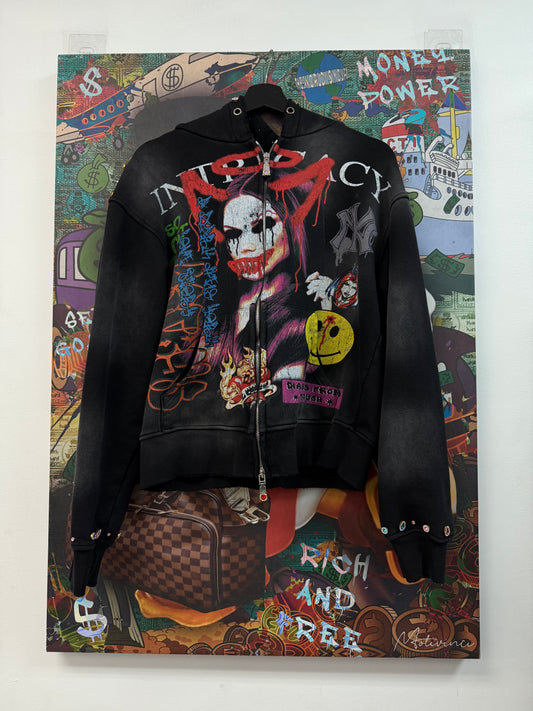 Lost Intricacy Black Paper Mag Zip Hoodie