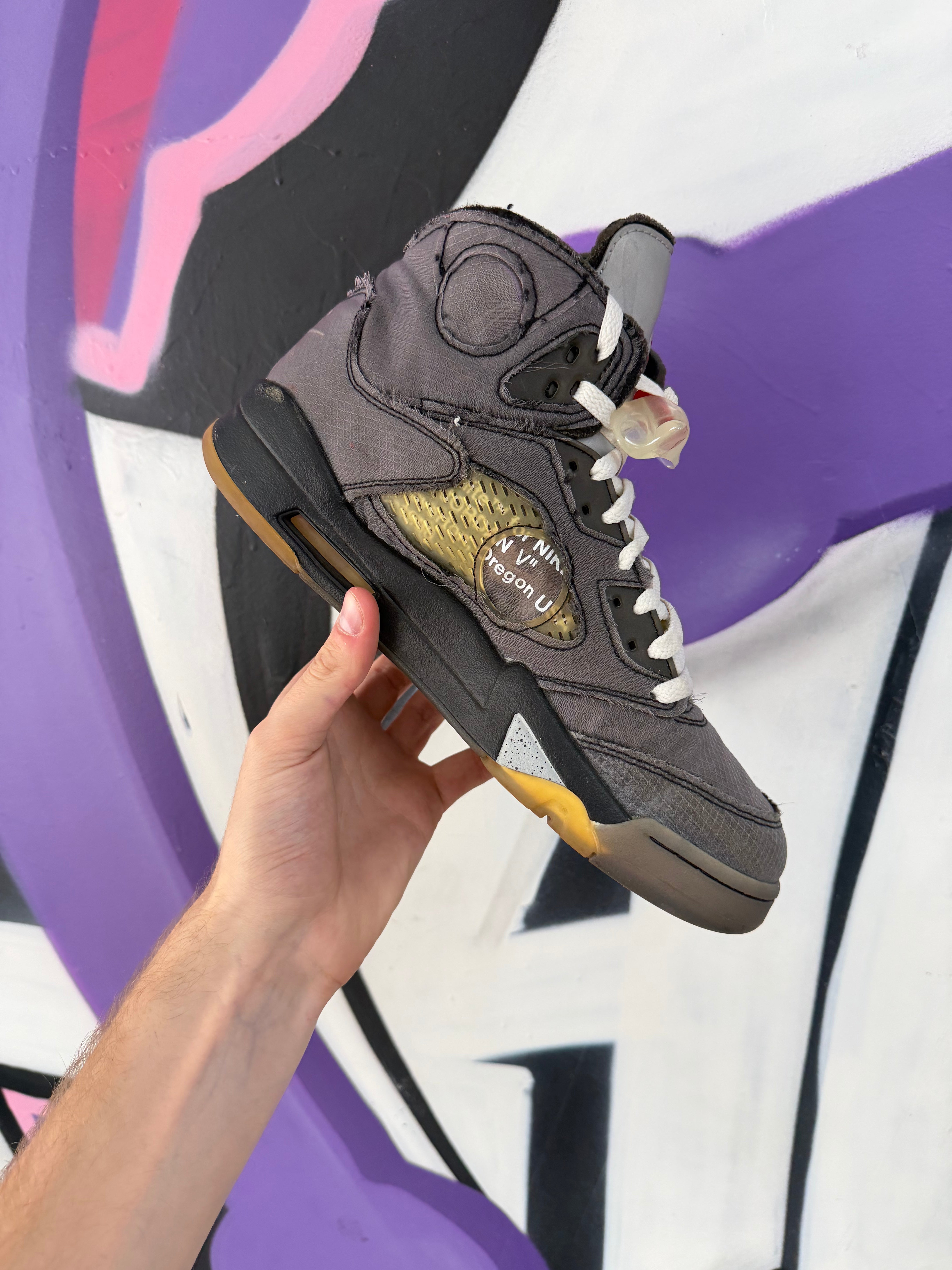 Jordan 5 Off White Muslin Sneakers